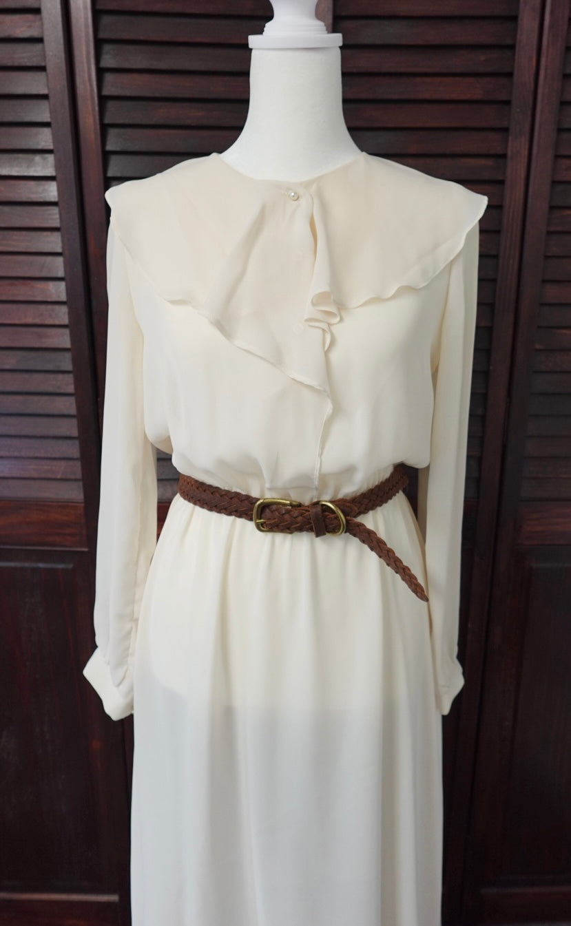 80s/90s Jonathan Martin Ruffled Neck Midi Dress So Last Season Vintage 80s/90s Jonathan Martin Ruffled Neck Midi Dress So Last Season Vintage