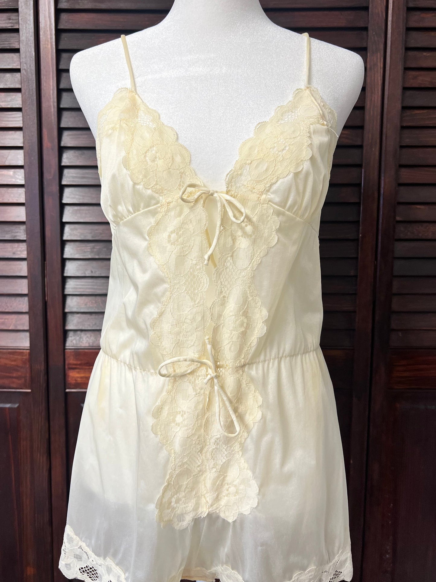 70s Front Tie Lingerie Romper