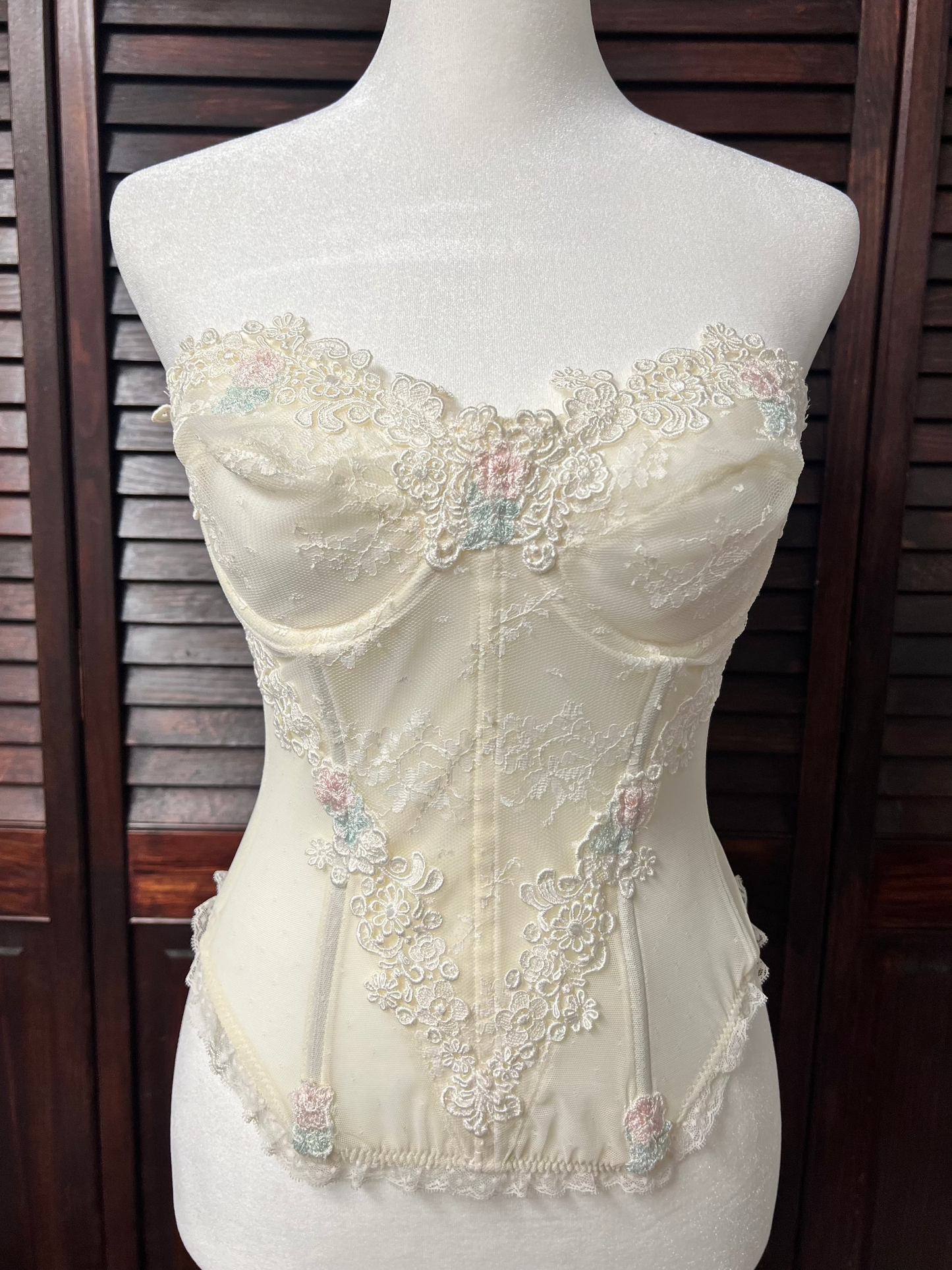 80s Victoria's Secret Floral Bustier Corset