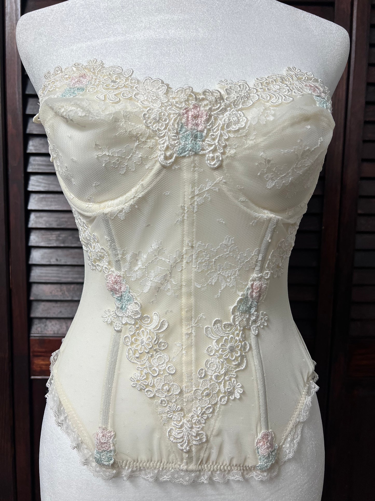 80s Victoria's Secret Floral Bustier Corset
