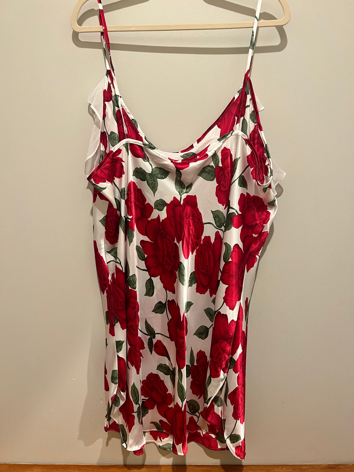 1990s Just My Size Rose Print Slip Dress