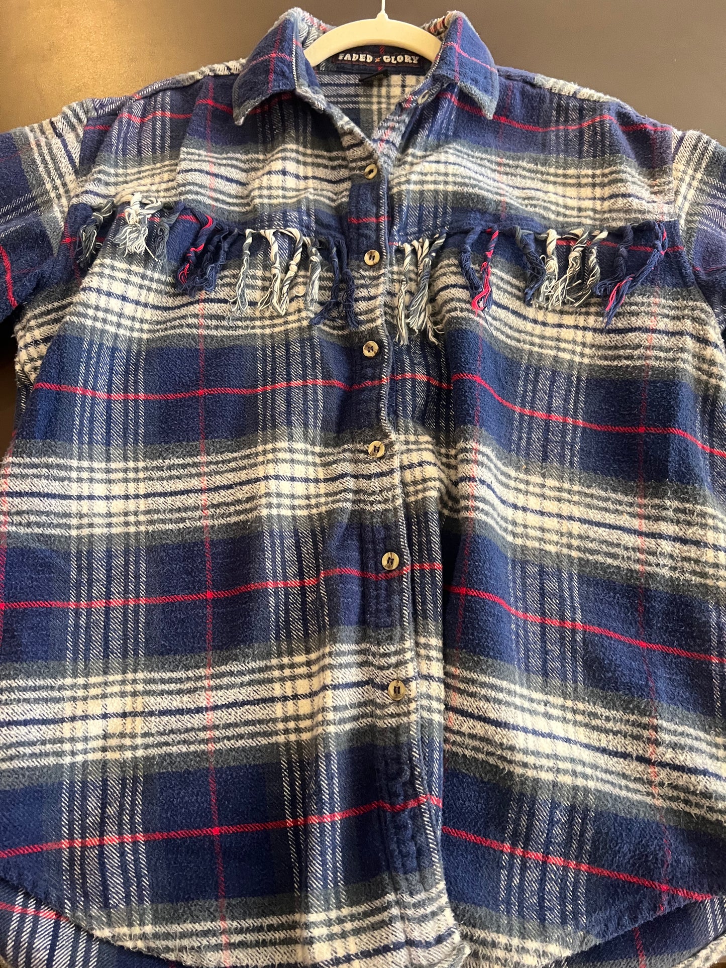 1990s Faded Glory Fringe Flannel