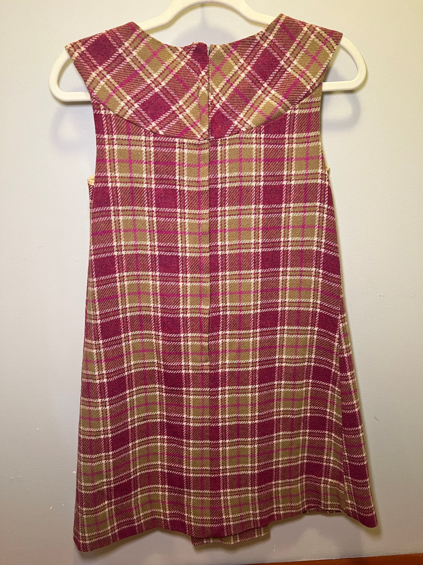 1960s Wool Plaid Mod Dress