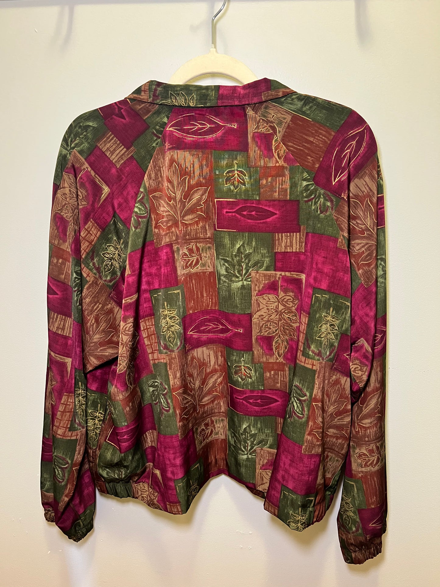 1980s/90s Teddi Patchwork Leaf Print Jacket