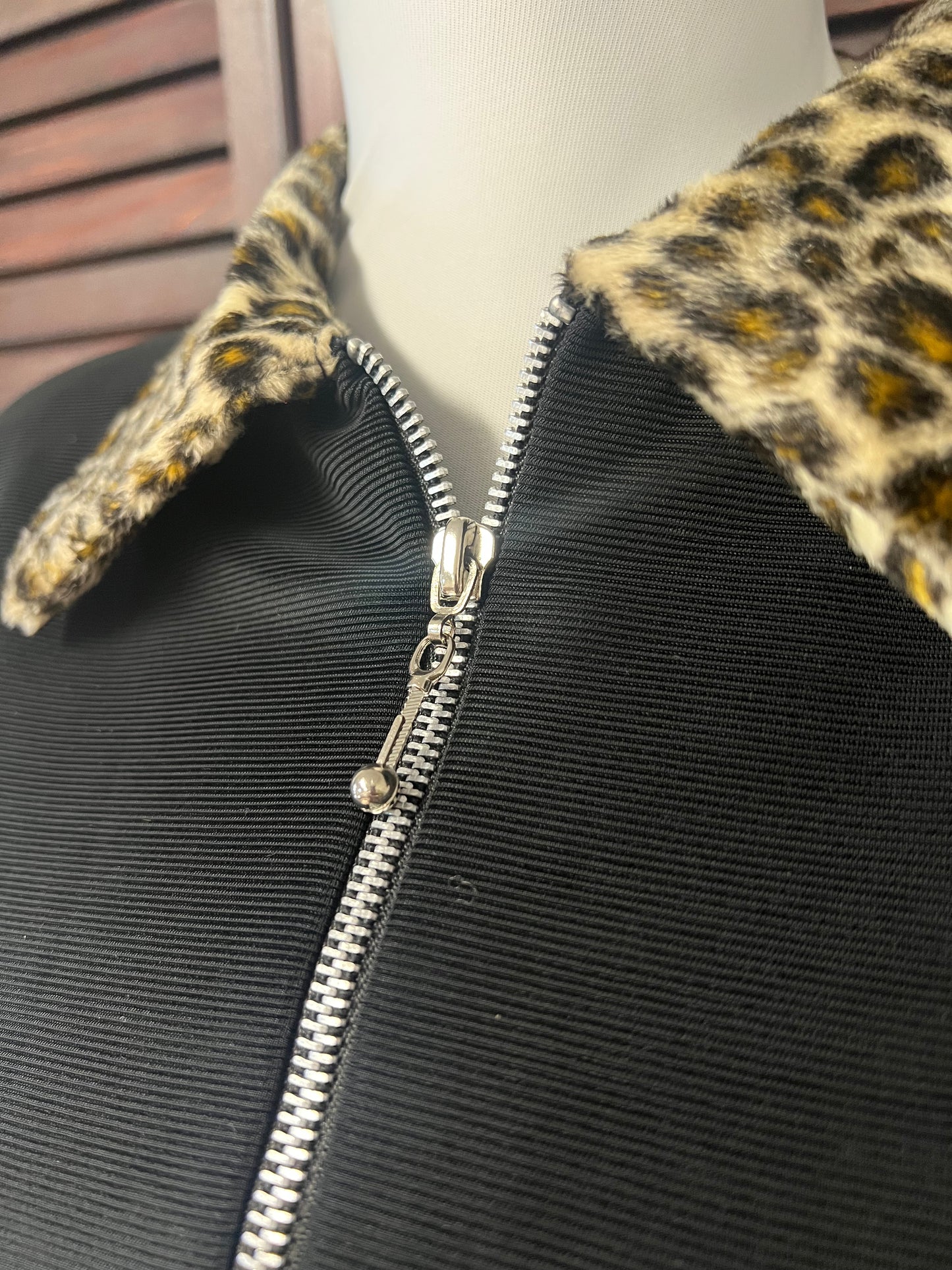 80s/90s Cheetah Collar Zip-Up Jacket