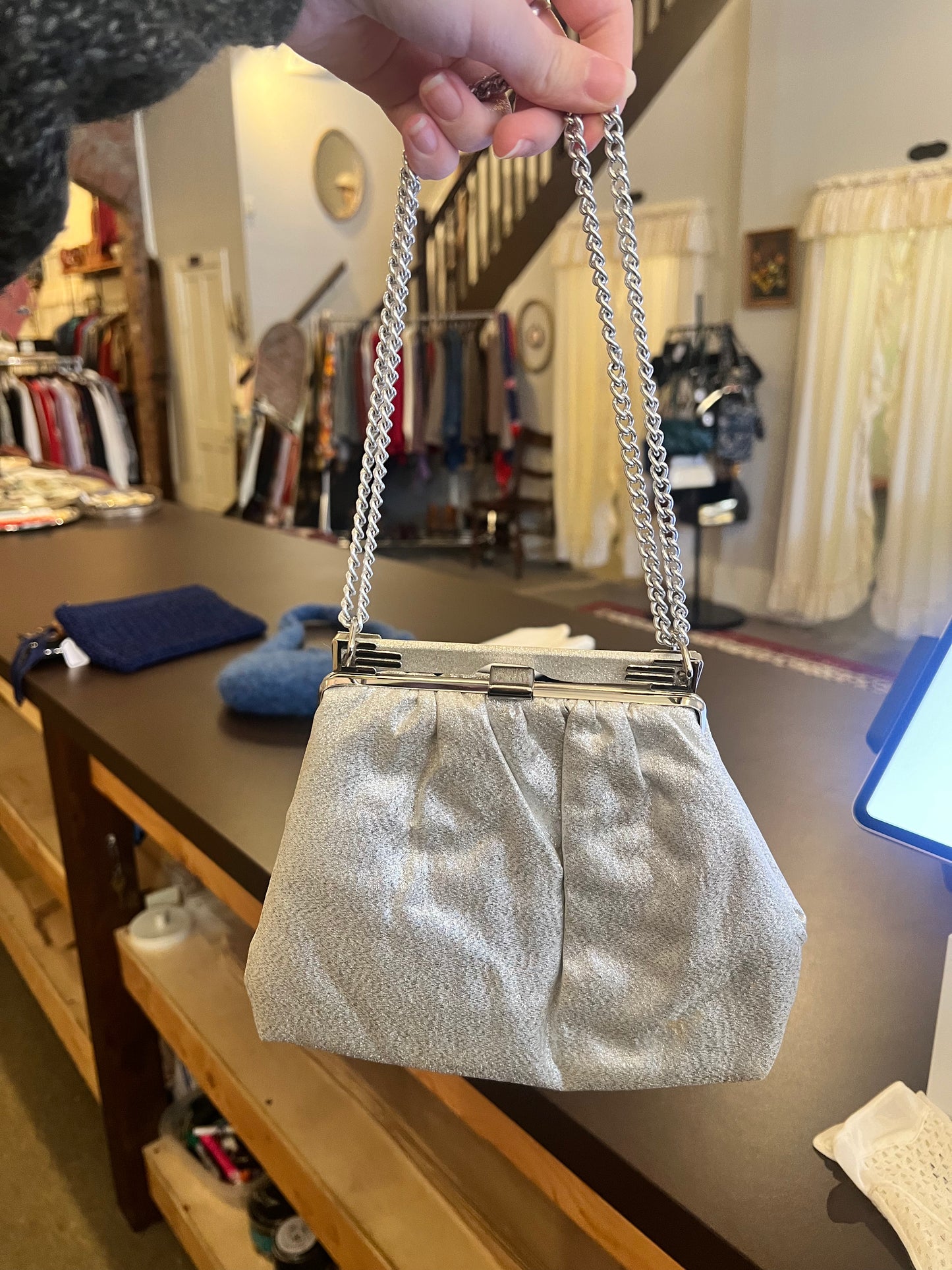 60s Silver Chain Strap Handbag