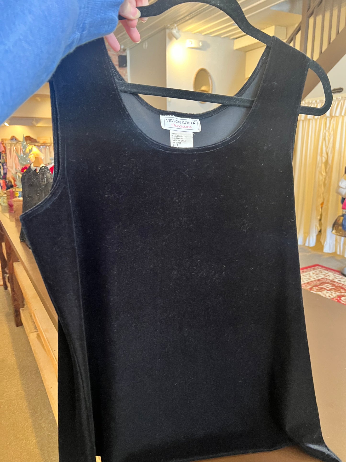 90s Victor Costa Occasion Velvet Tank Top