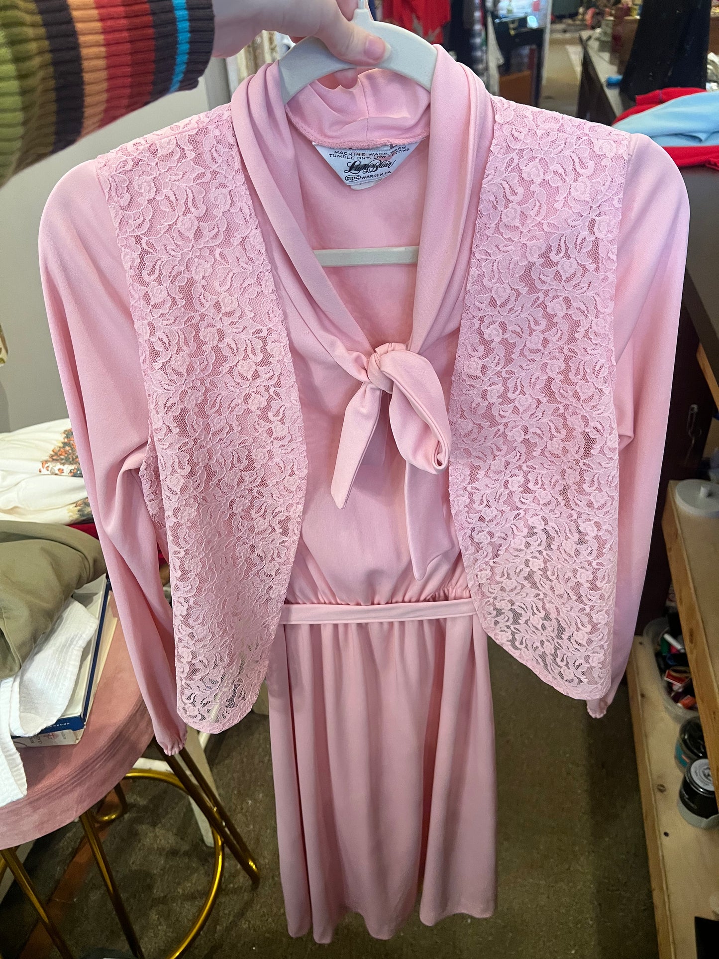 60s/70s Lady Blair 2 Piece Dress Set w/ Lace Vest