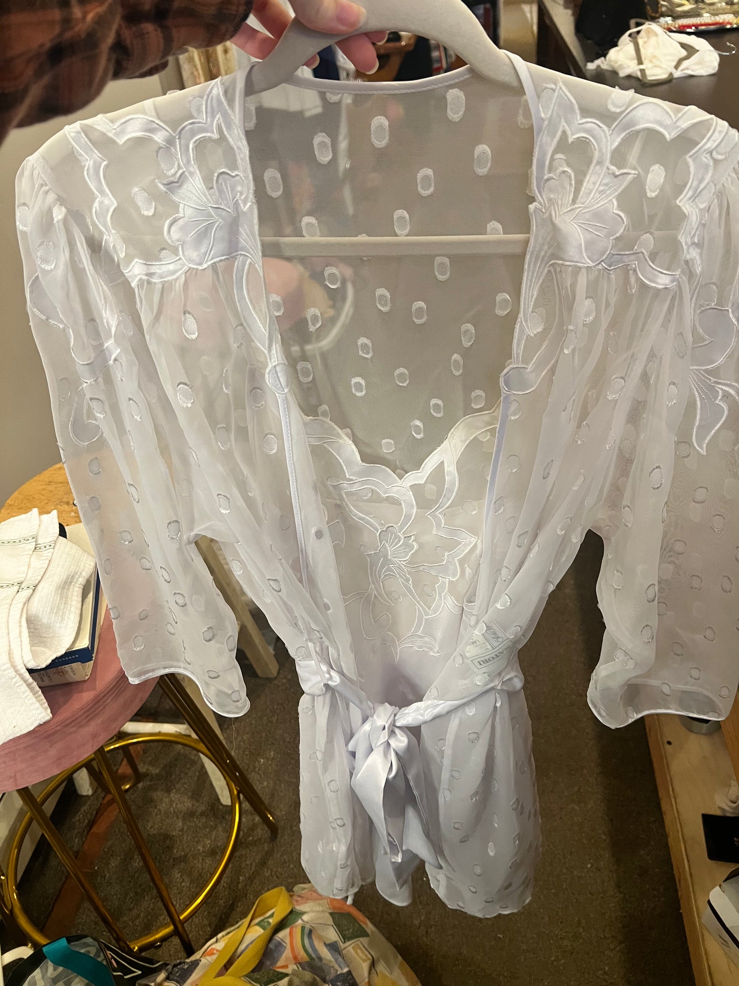 90s Natori Satin Slip & Robe Set