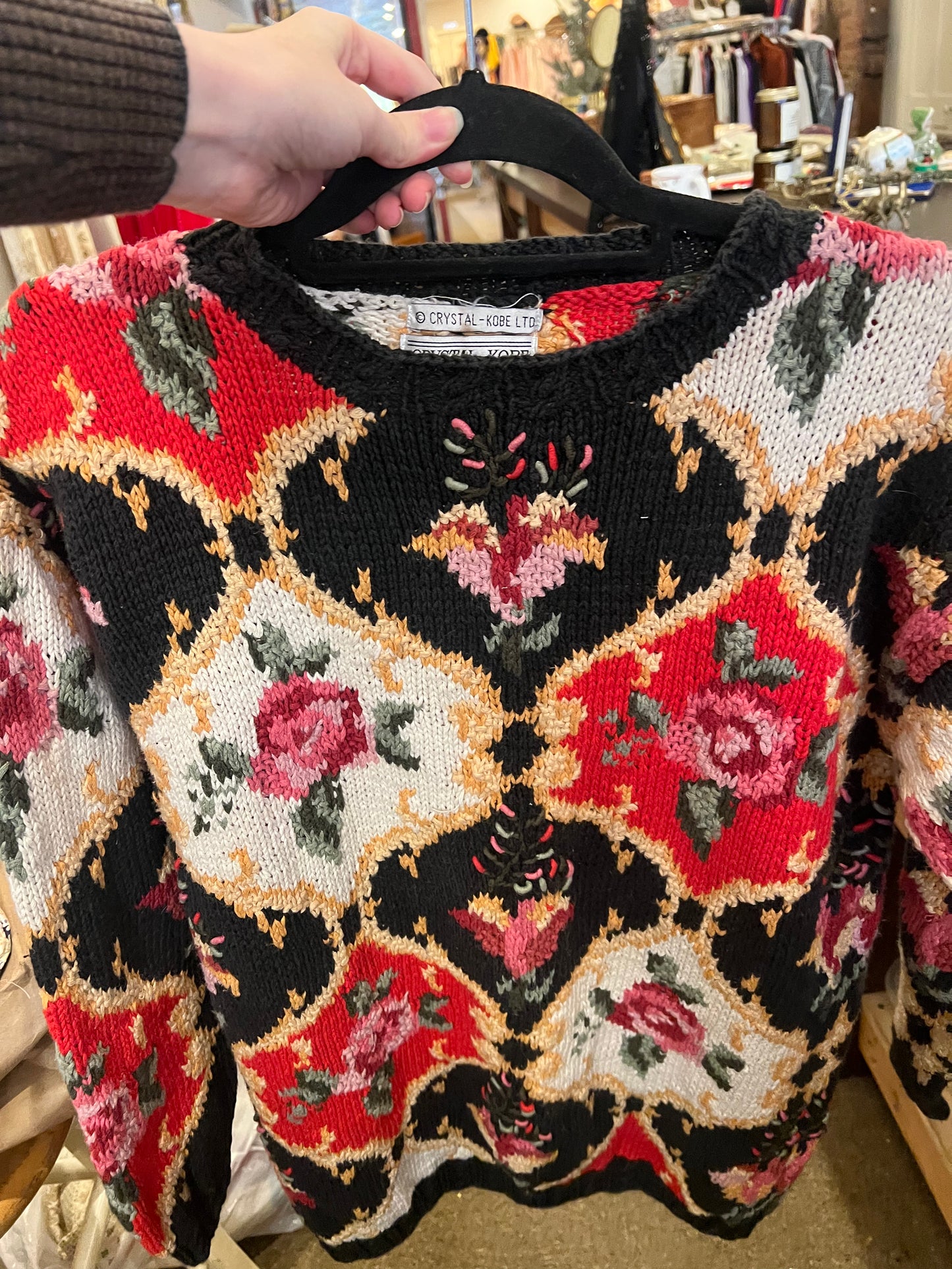 80s Crystal Kobe Floral Sweater