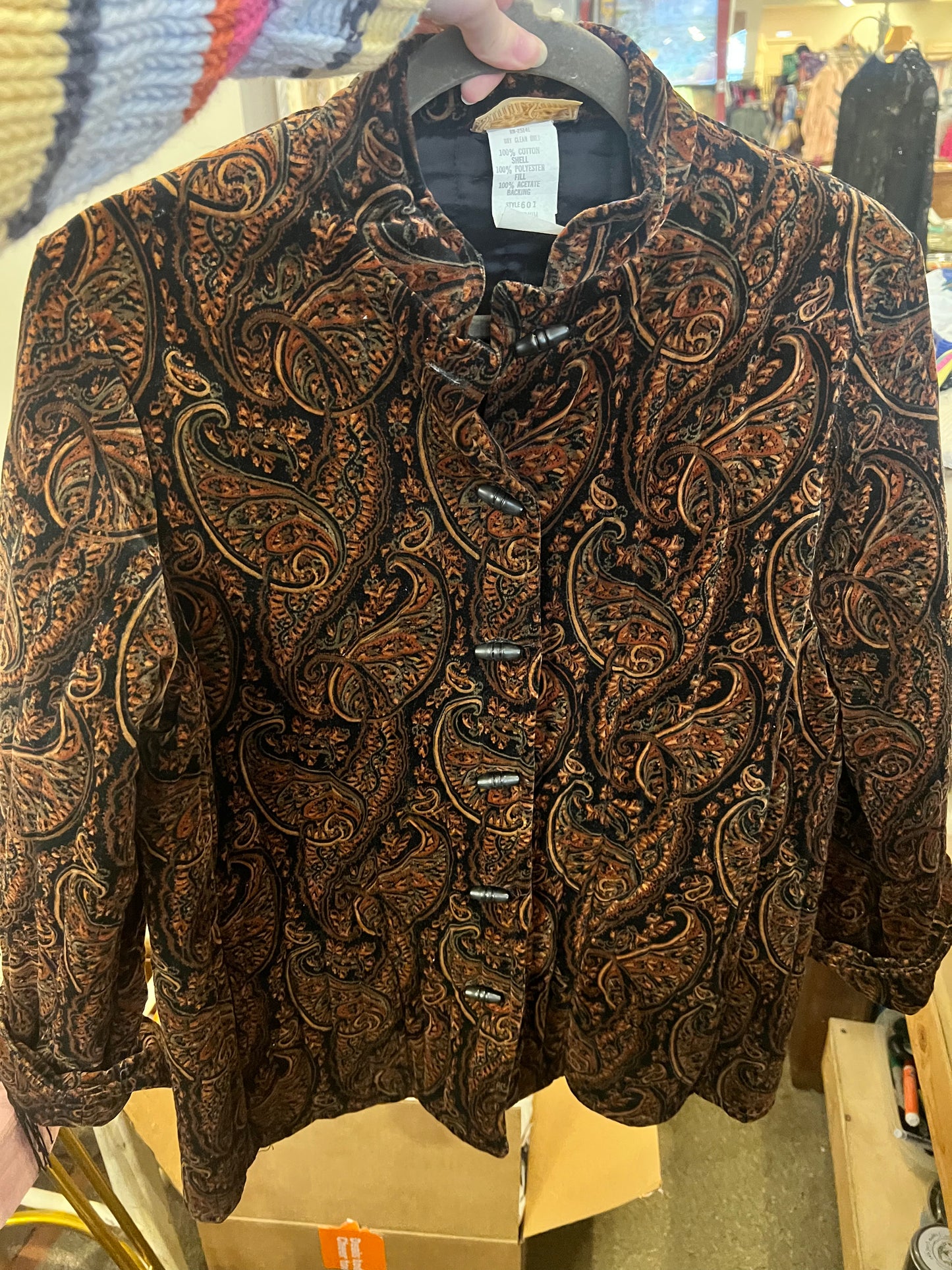 70s Sun N Sand Paisley Velvet Coat