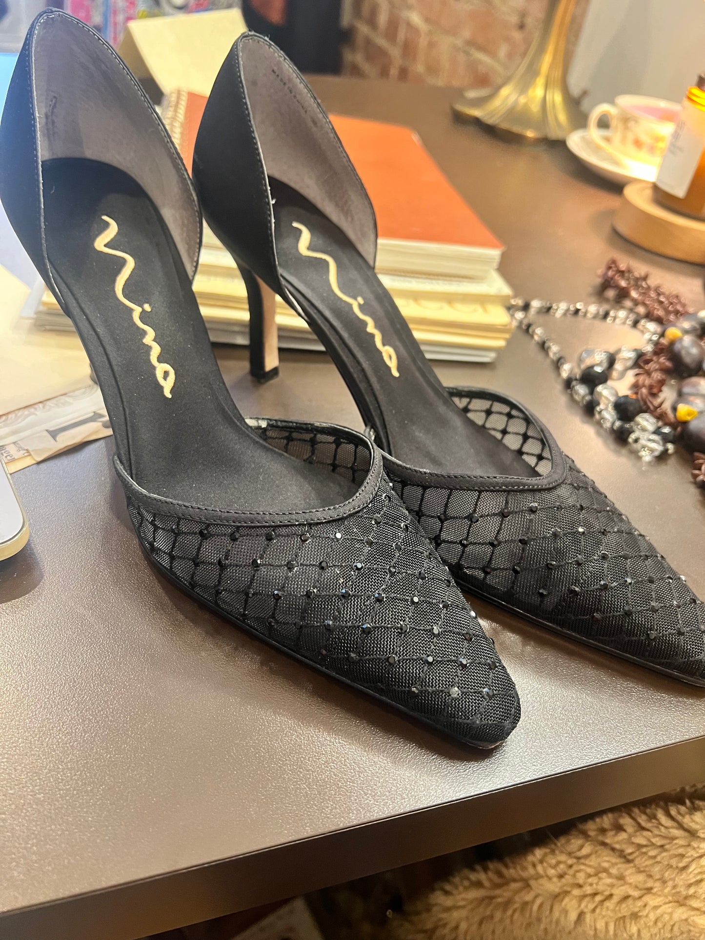 90s/2000s Nina Mesh Toe Heels
