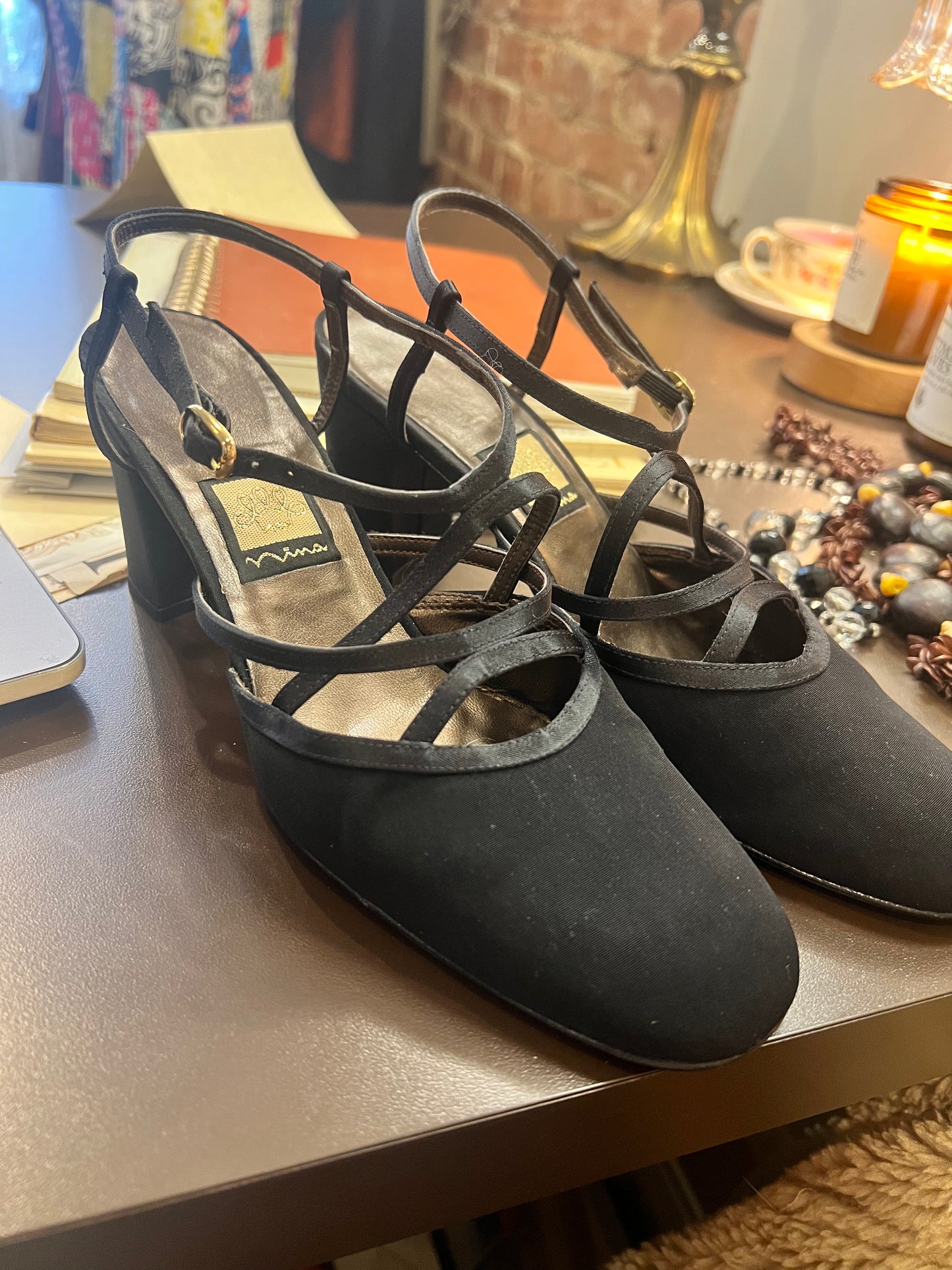 90s Nina Satin Strap Heels