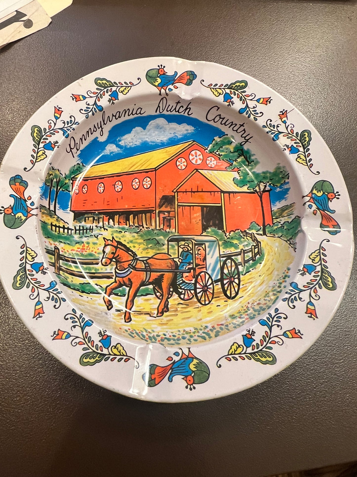 Vintage Pennsylvania Dutch Country Ashtray