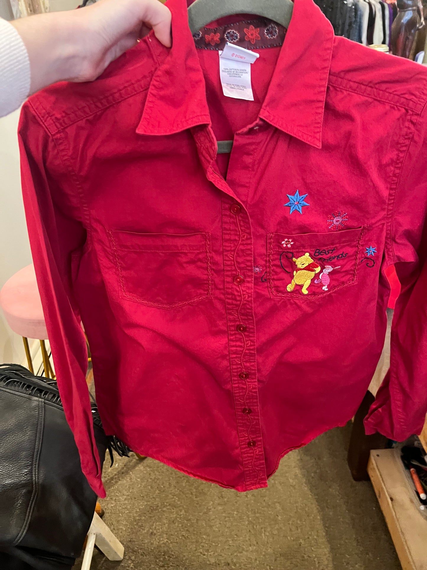 2000s Disney Pooh & Piglet Button Up Shirt