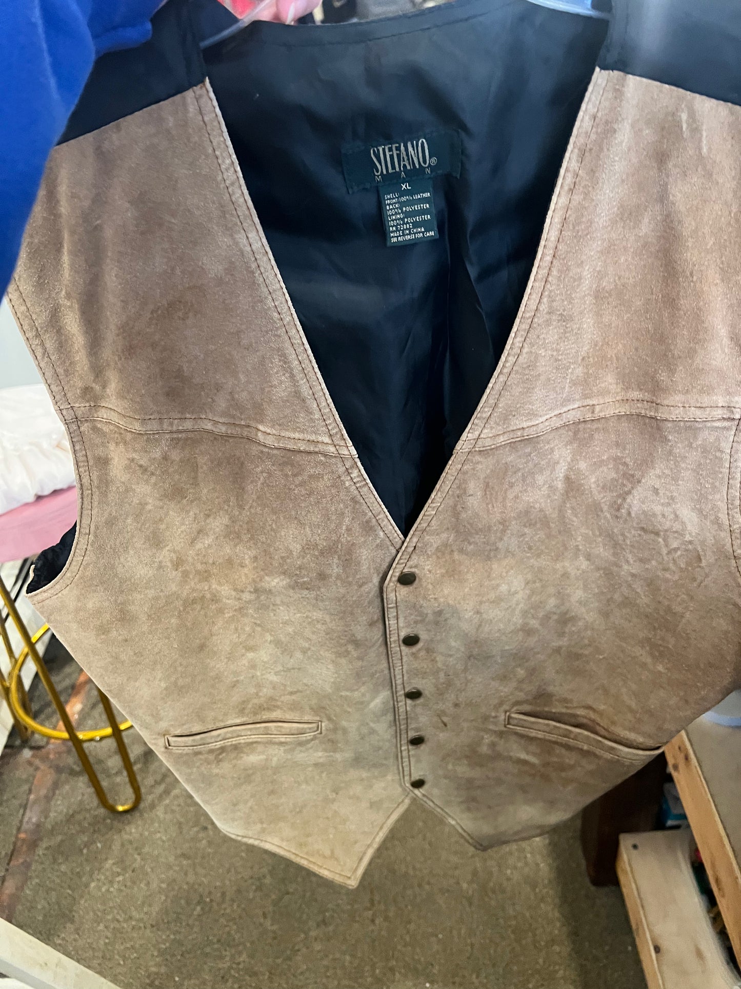 80s/90s Stefano Men Leather Vest