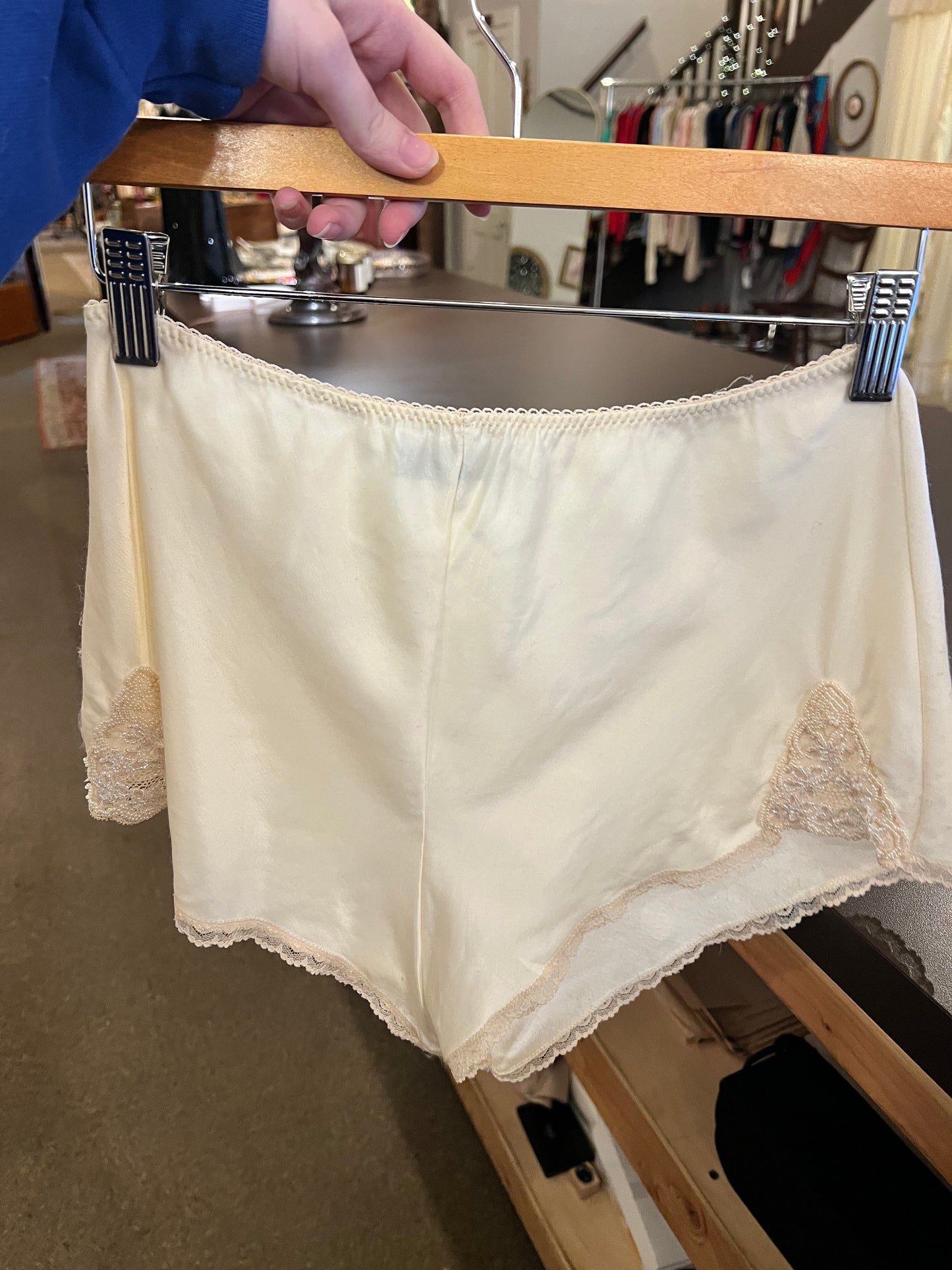 80s Abby Fredelle Beaded Silk Sleep Shorts