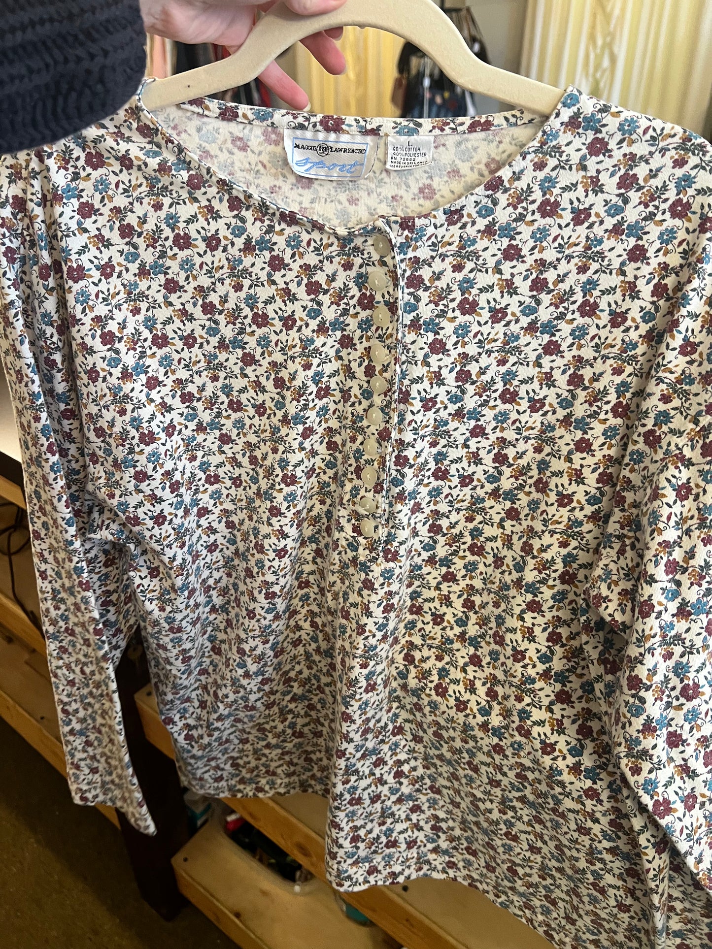 90s Maggie Lawrence Floral Top