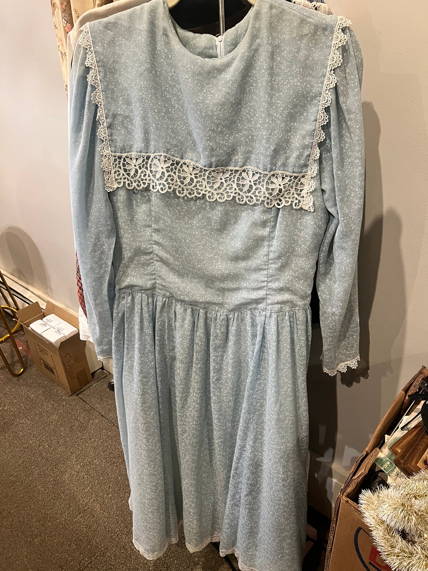 70s Gunne Sax Lace Trim Dress