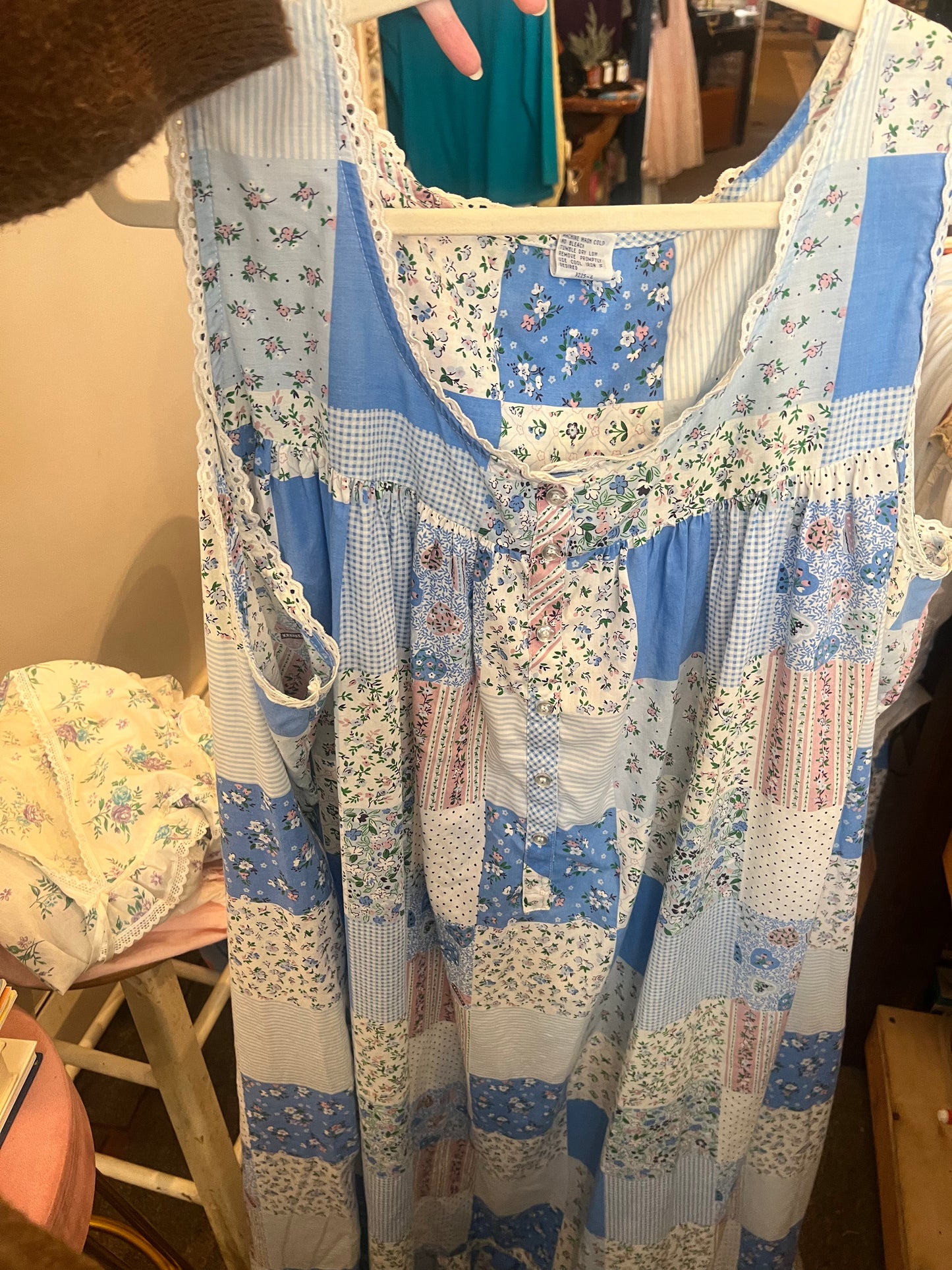 90s Patchwork Print Nightgown