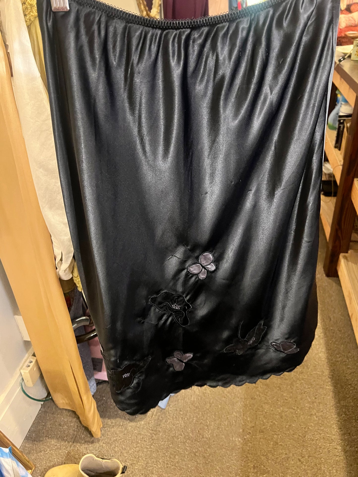 80s/90s Natori Butterfly Slip Skirt