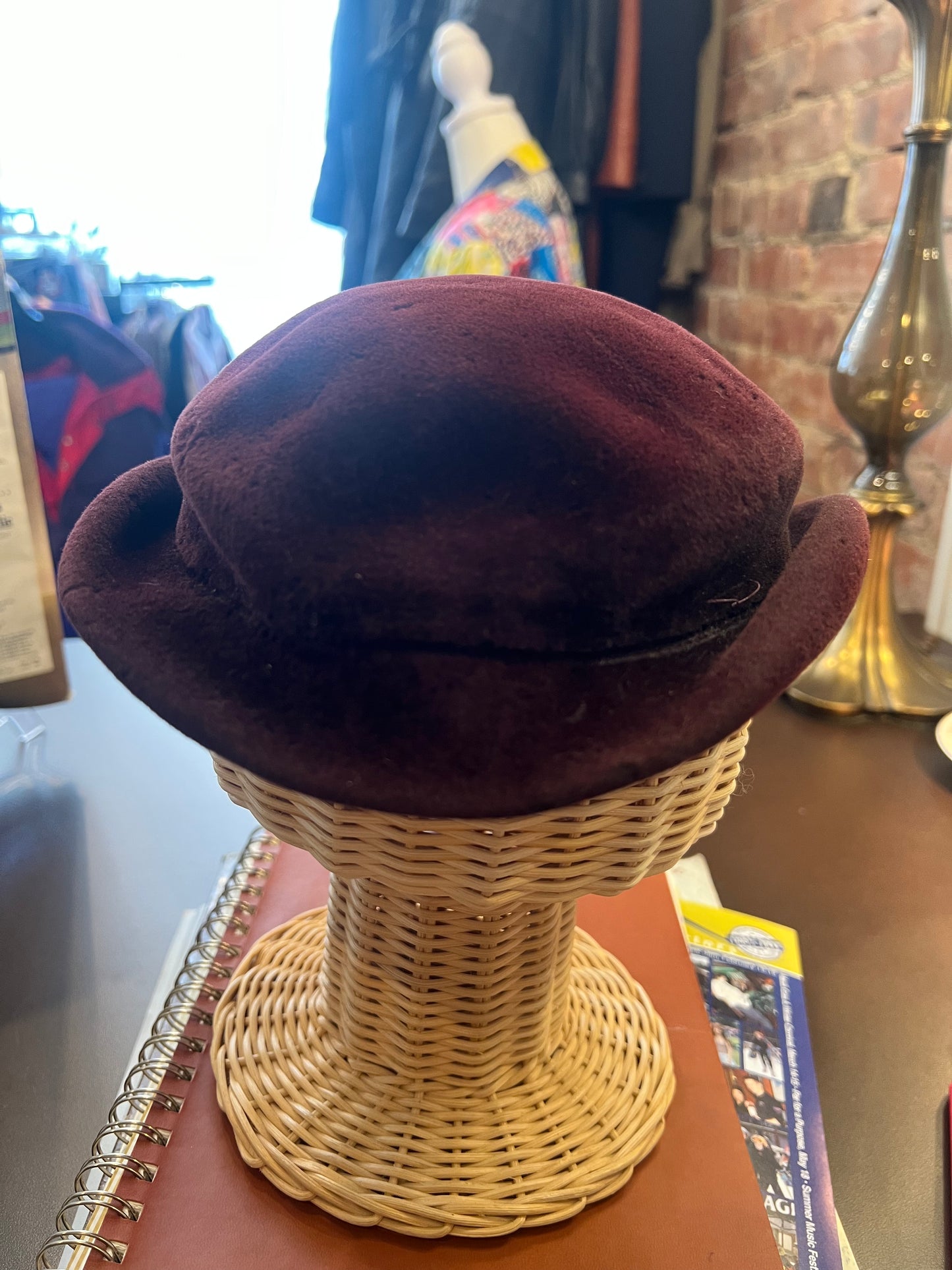 50s Saks Fifth Avenue Millinery Salon Velvet Hat