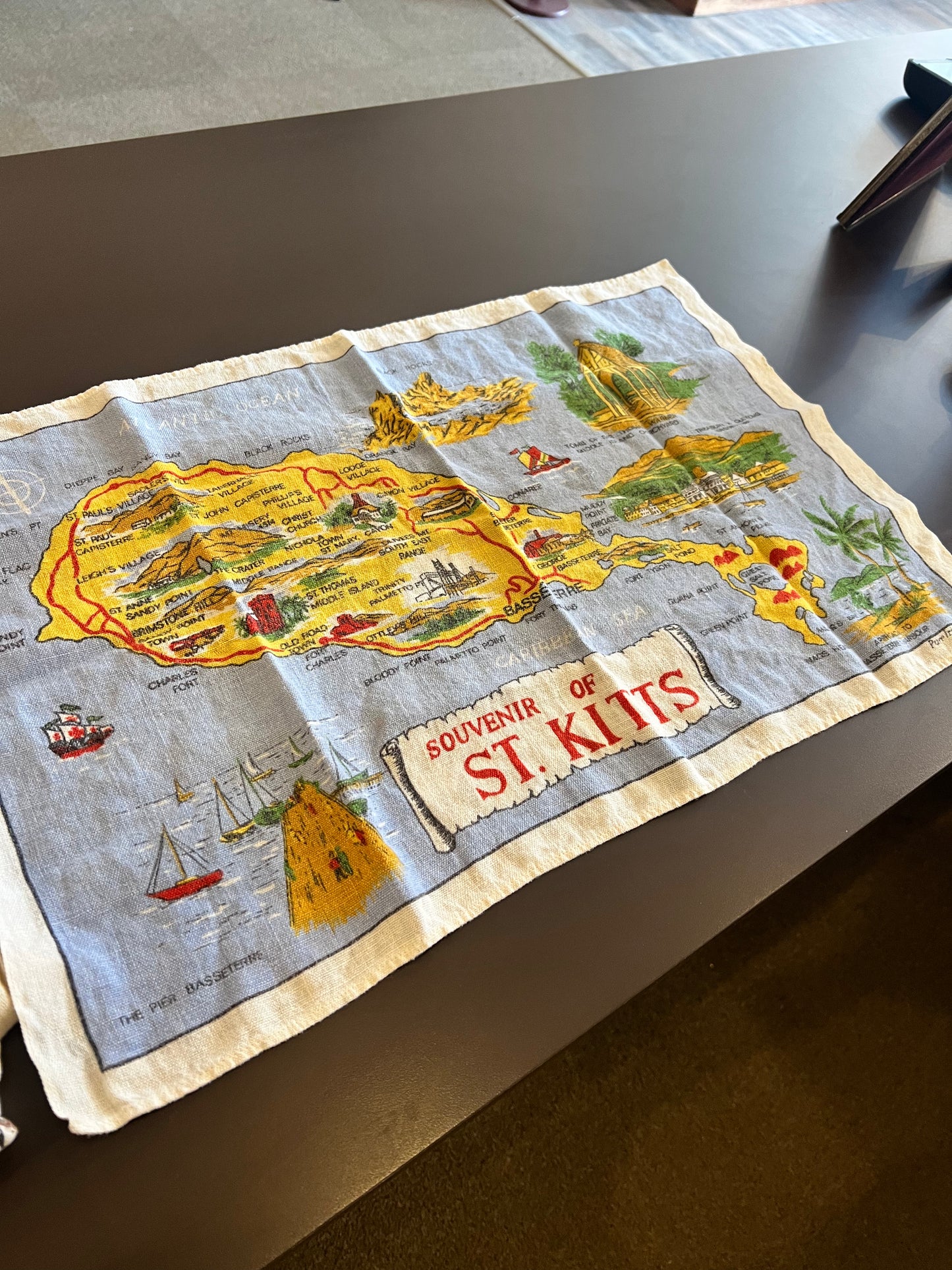 Vintage St. Kitts Irish Linen Tea Towel