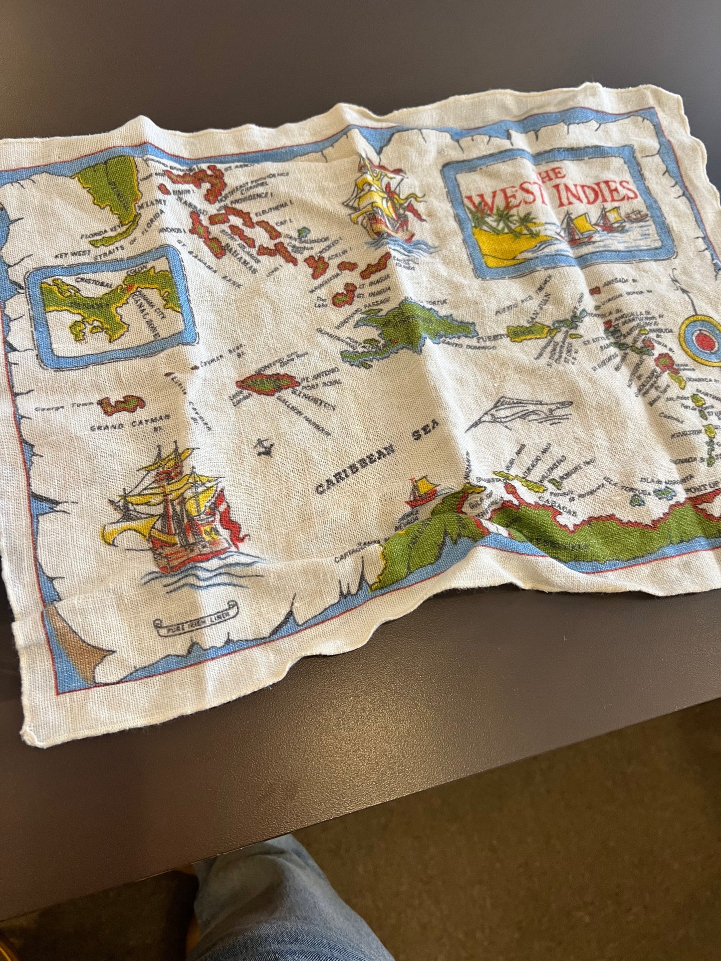 Vintage West Indies Linen Tea Towel