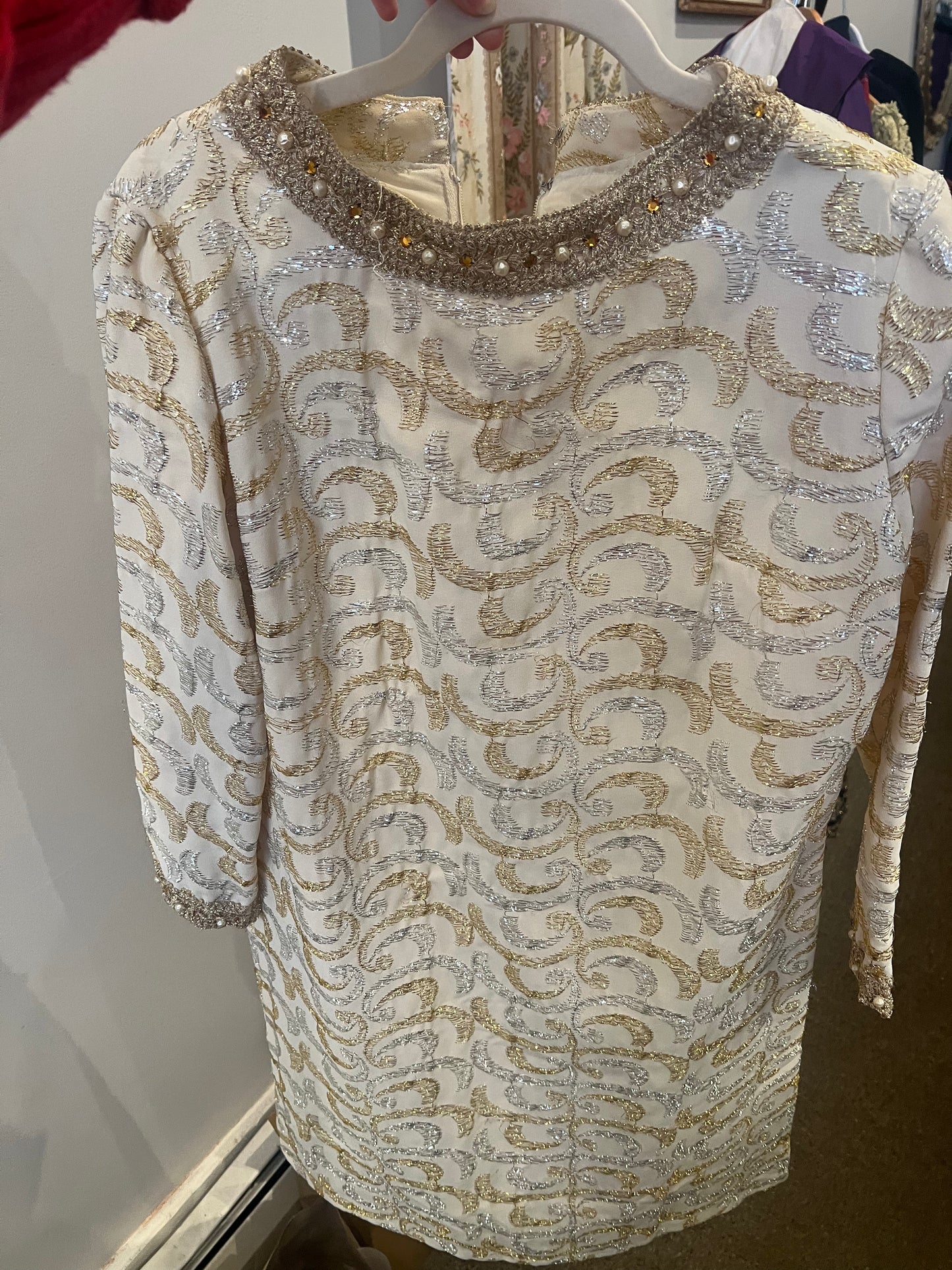 50s/60s Embellished Trim Dress