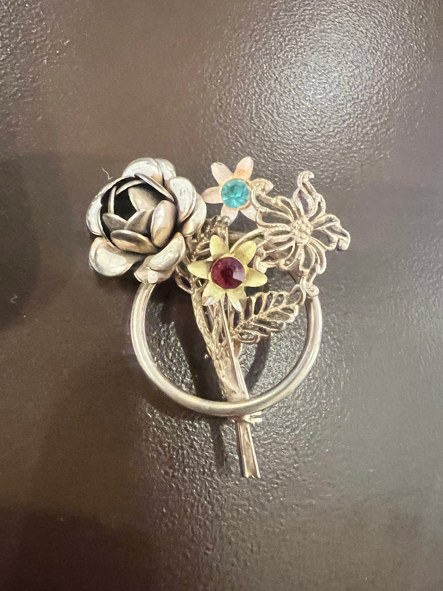 Vintage Flower Bouquet Brooch