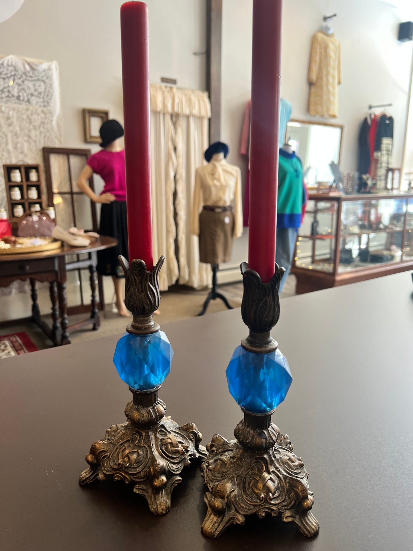 French Art Nouveau Candler Holder Pair