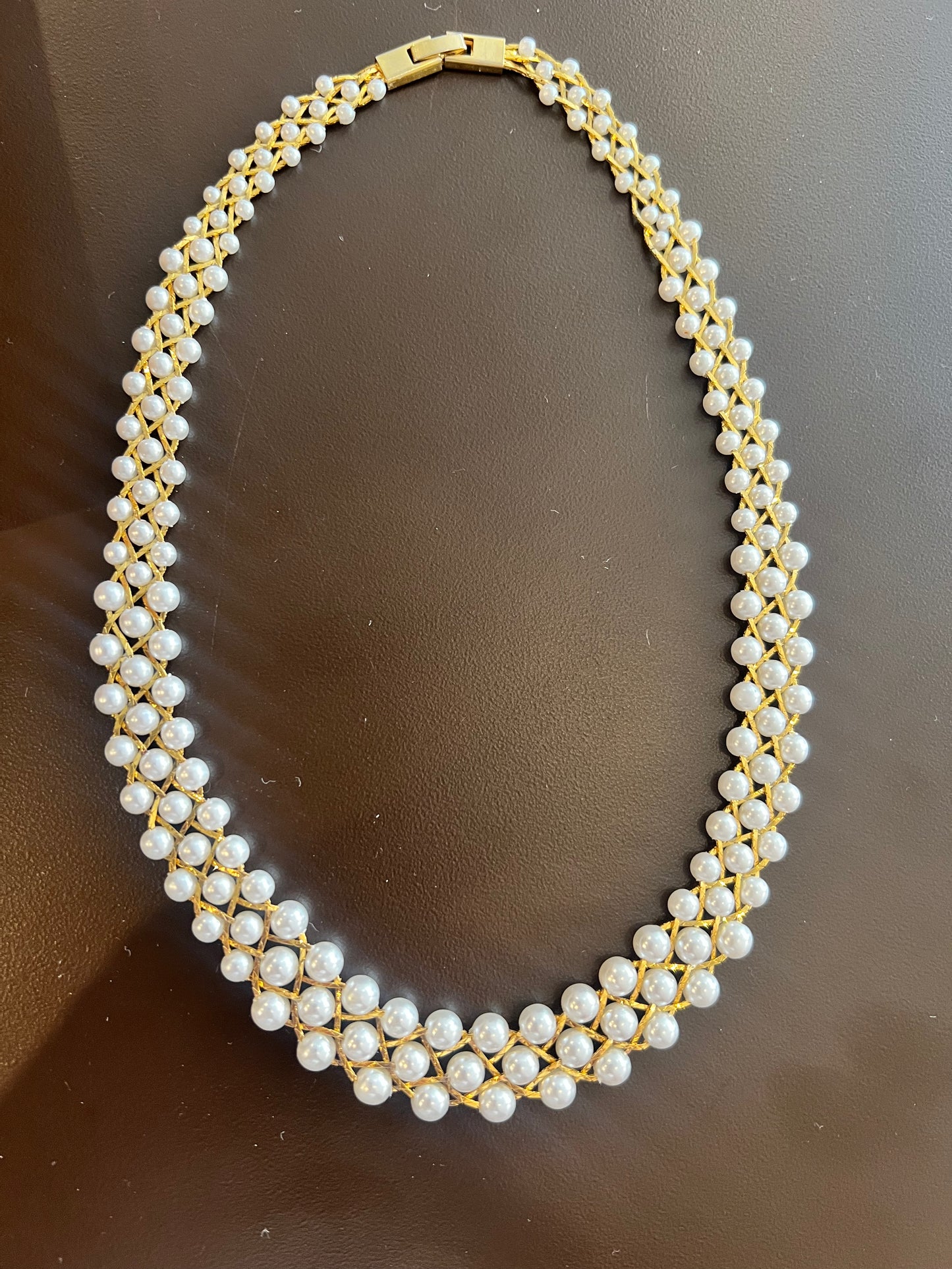 Vintage Connected Faux Pearl Necklace
