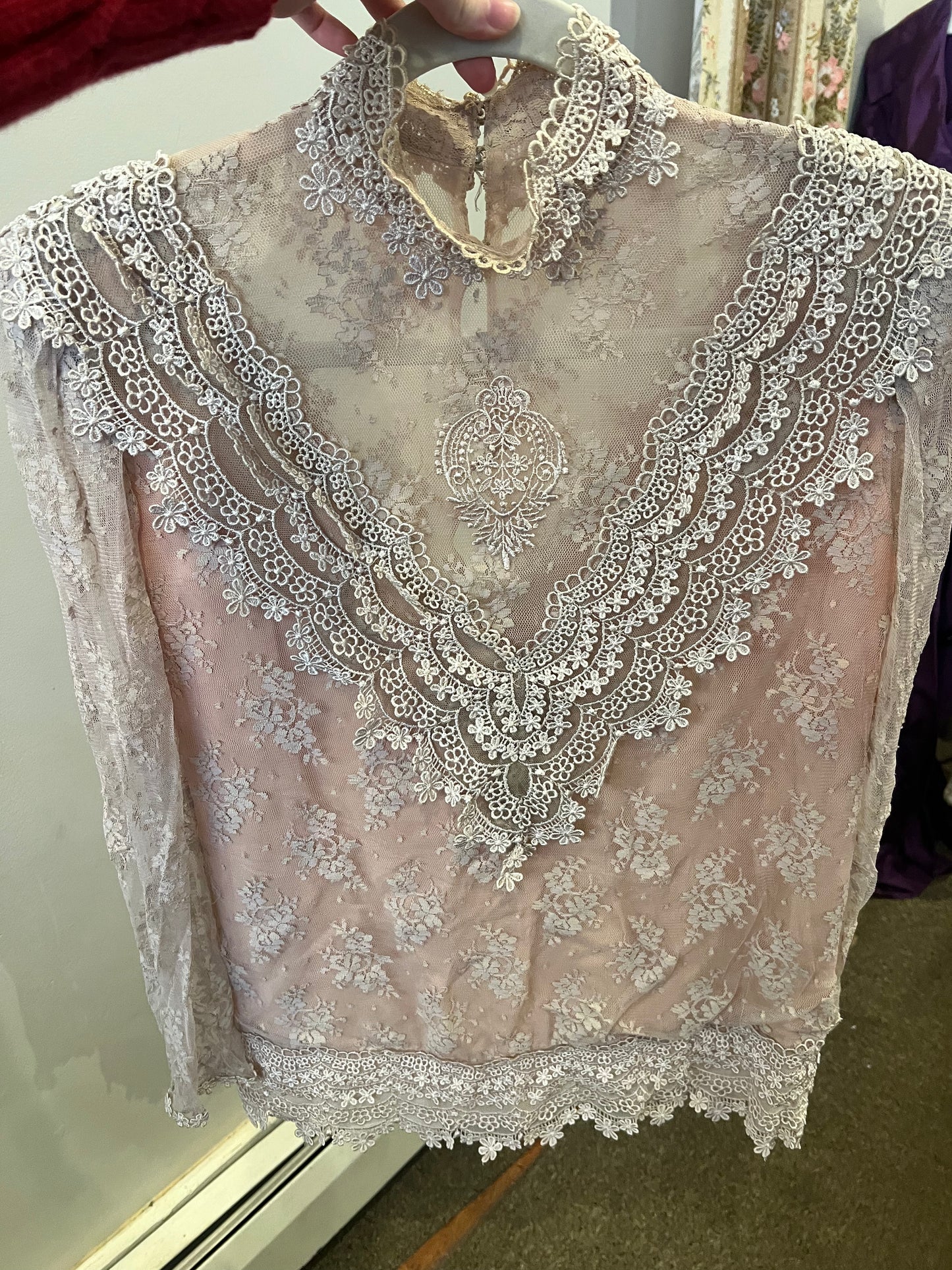 80s Karen Lawrence Lace Blouse