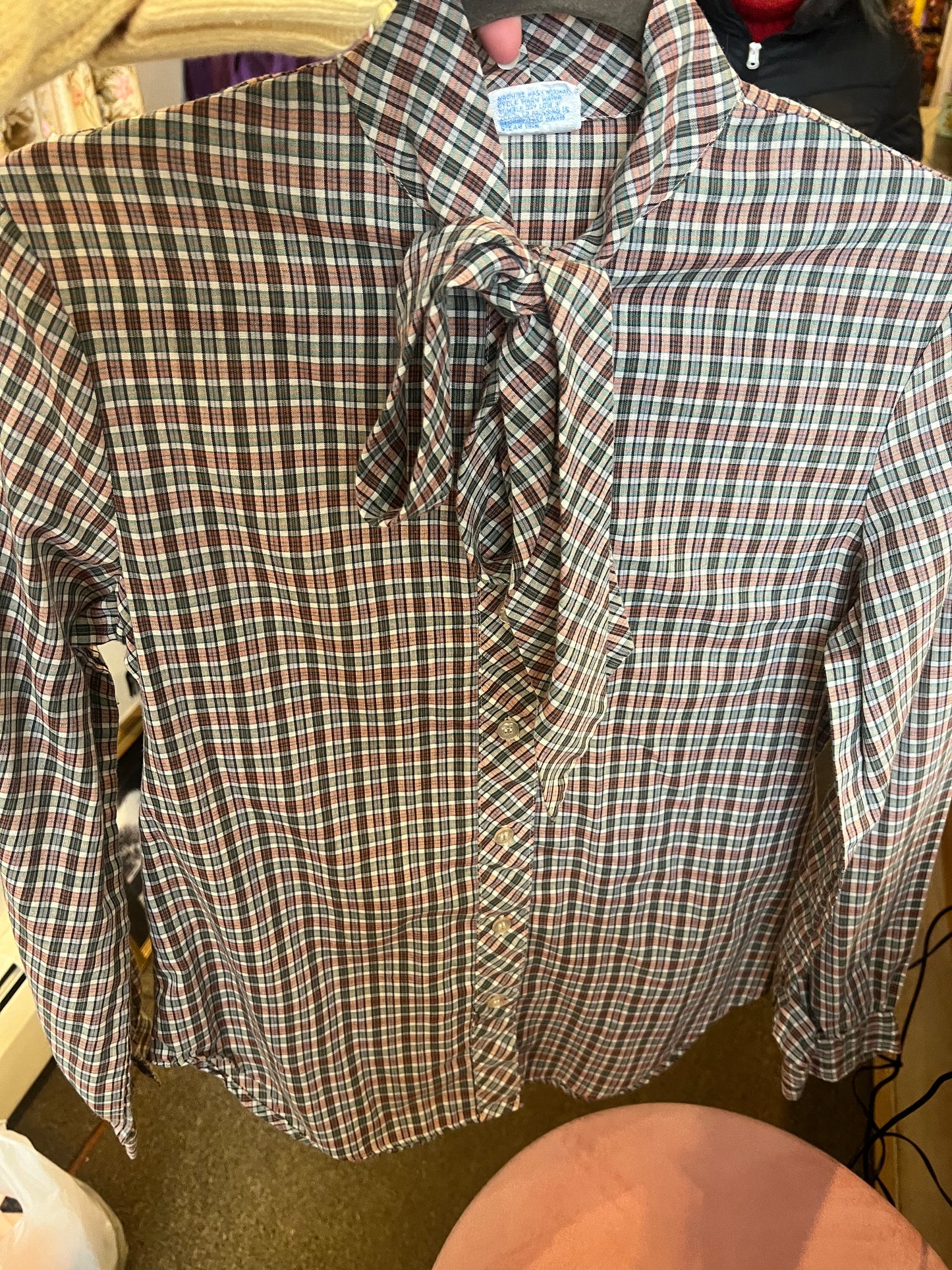 70s/80s Astor One Plaid Blouse