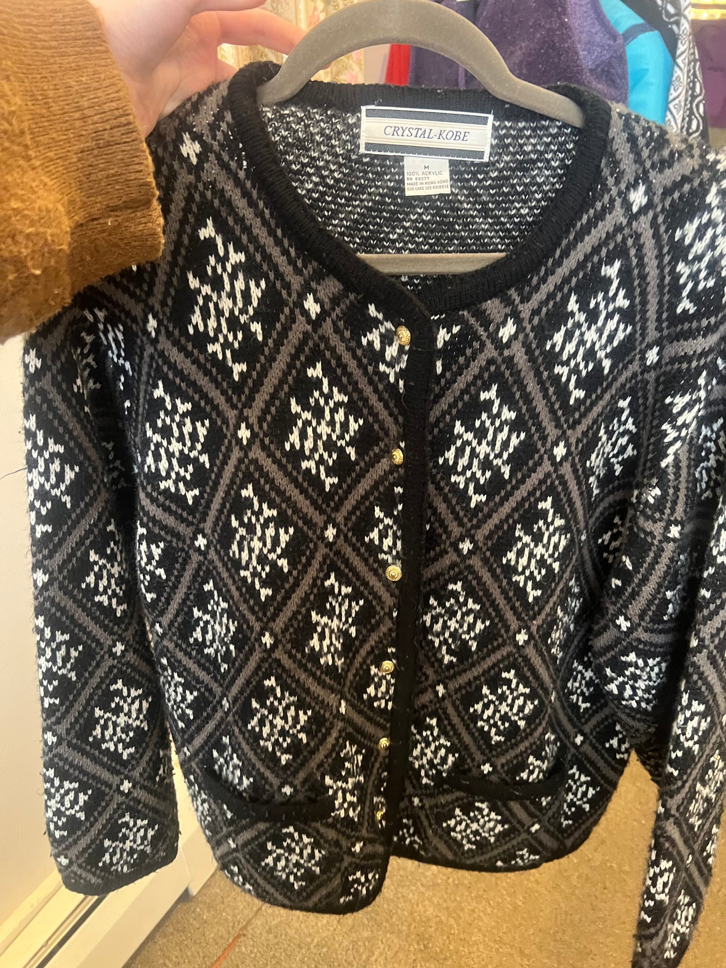80s Crystal Kobe Button Up Sweater
