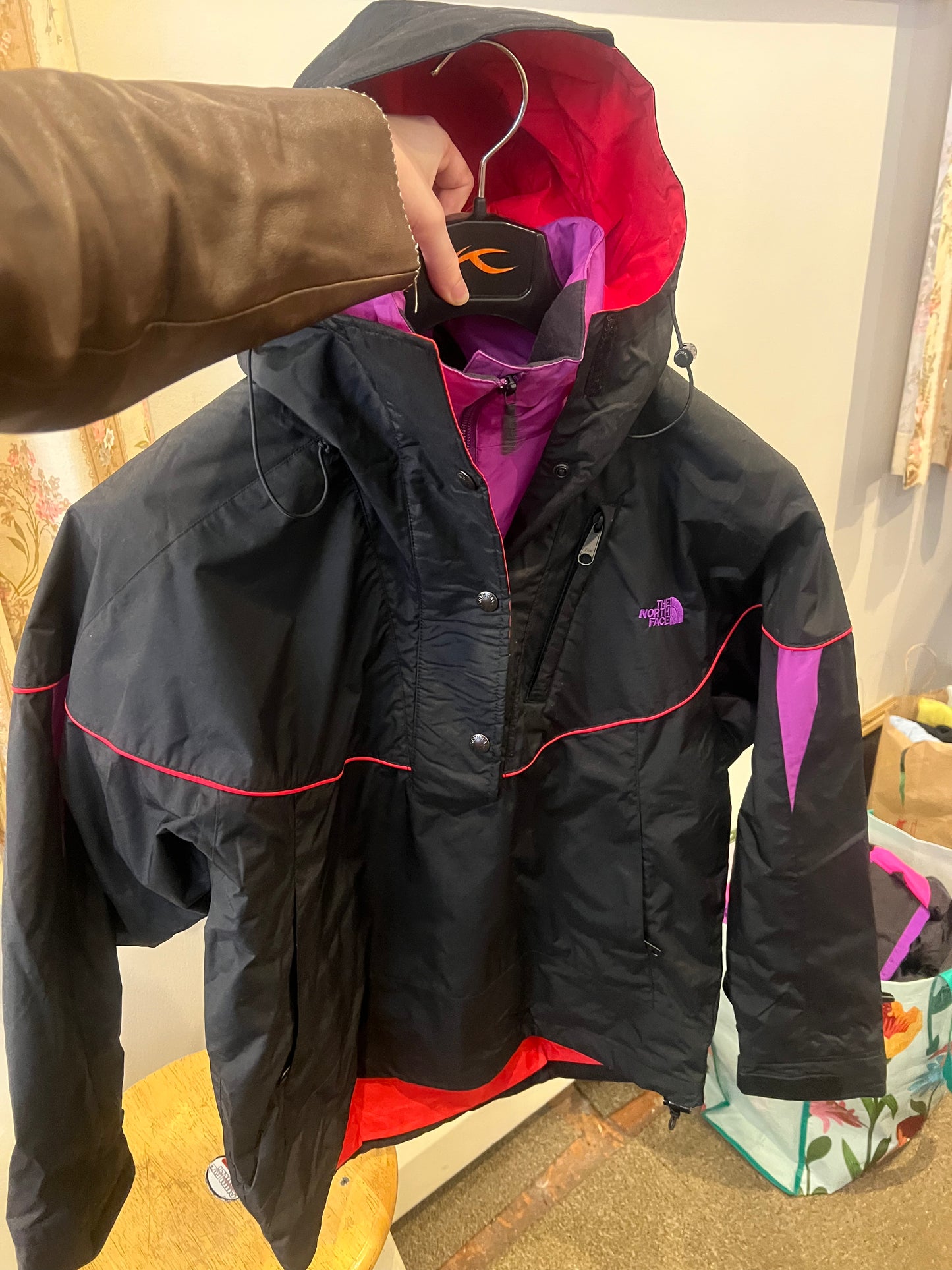 90s The North Face 1/2 Zip Light Ski Jacket w/ Hood