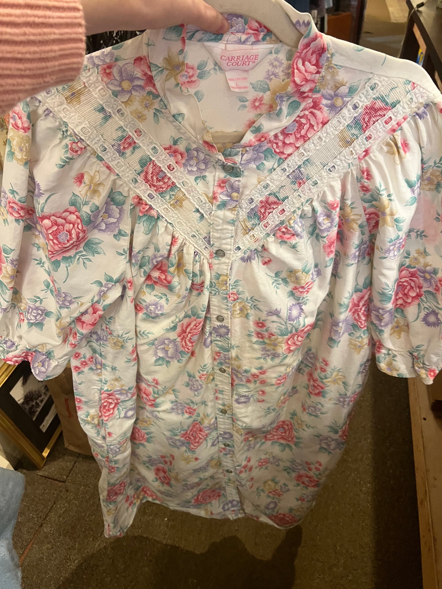 80s Carriage Court Floral House Coat