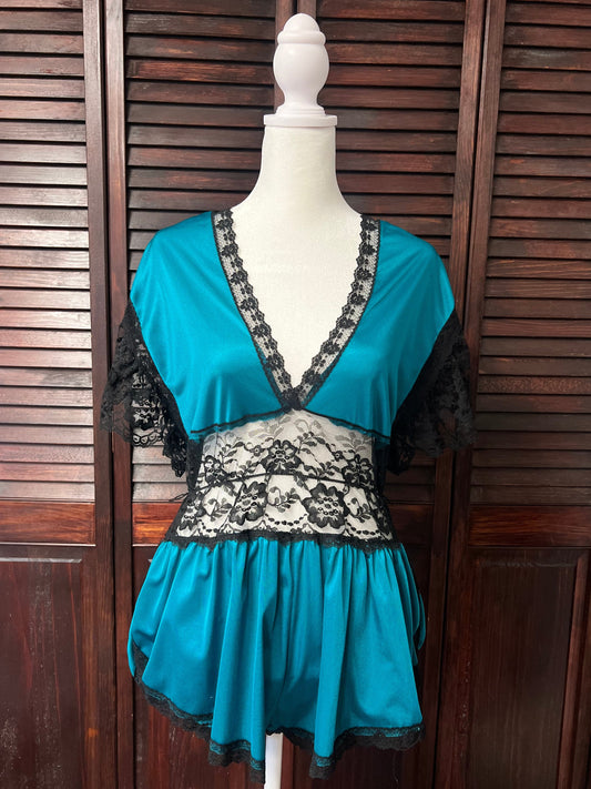80s Lady Cameo Dallas Lingerie Romper
