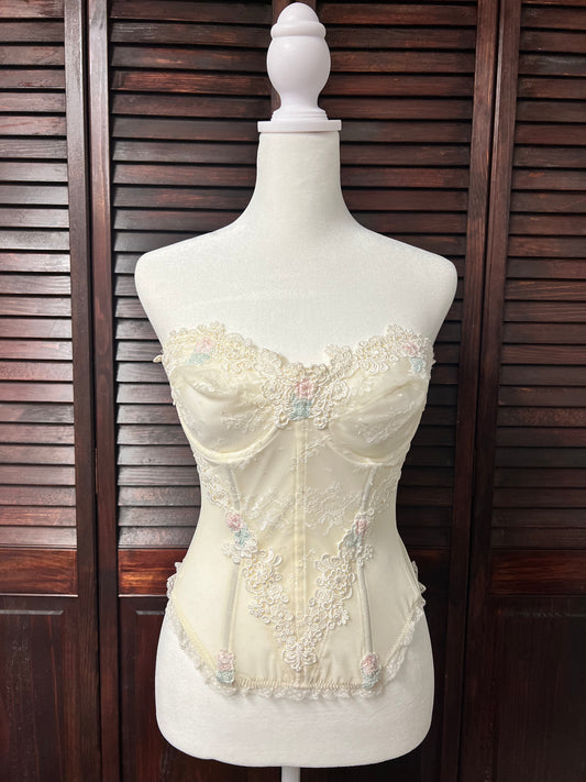 80s Victoria's Secret Floral Bustier Corset