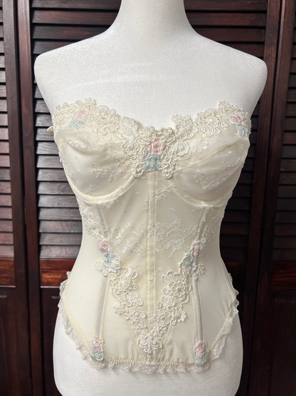 80s Victoria's Secret Floral Bustier Corset