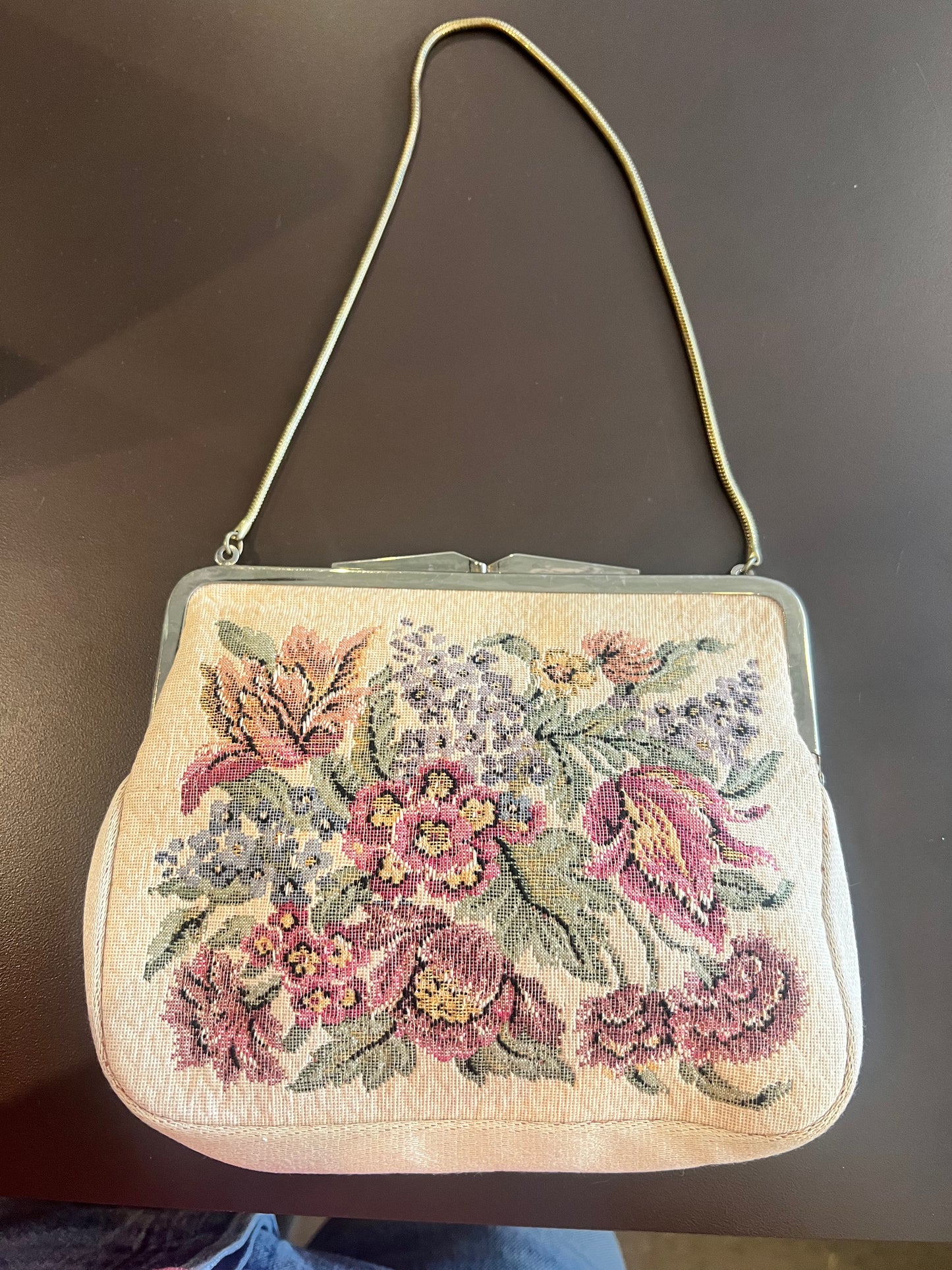 50s Floral Tapestry Purse