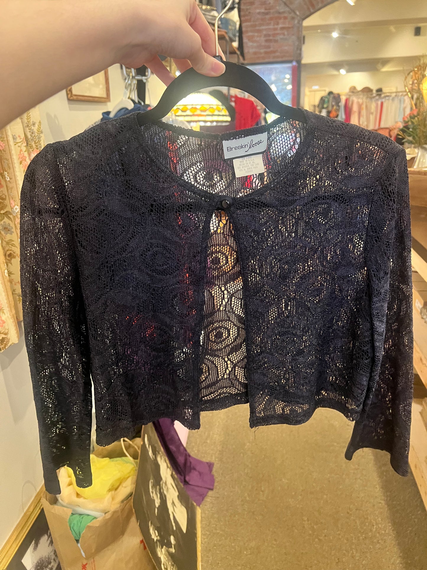 90s Breakin Loose Lace Shawl Top