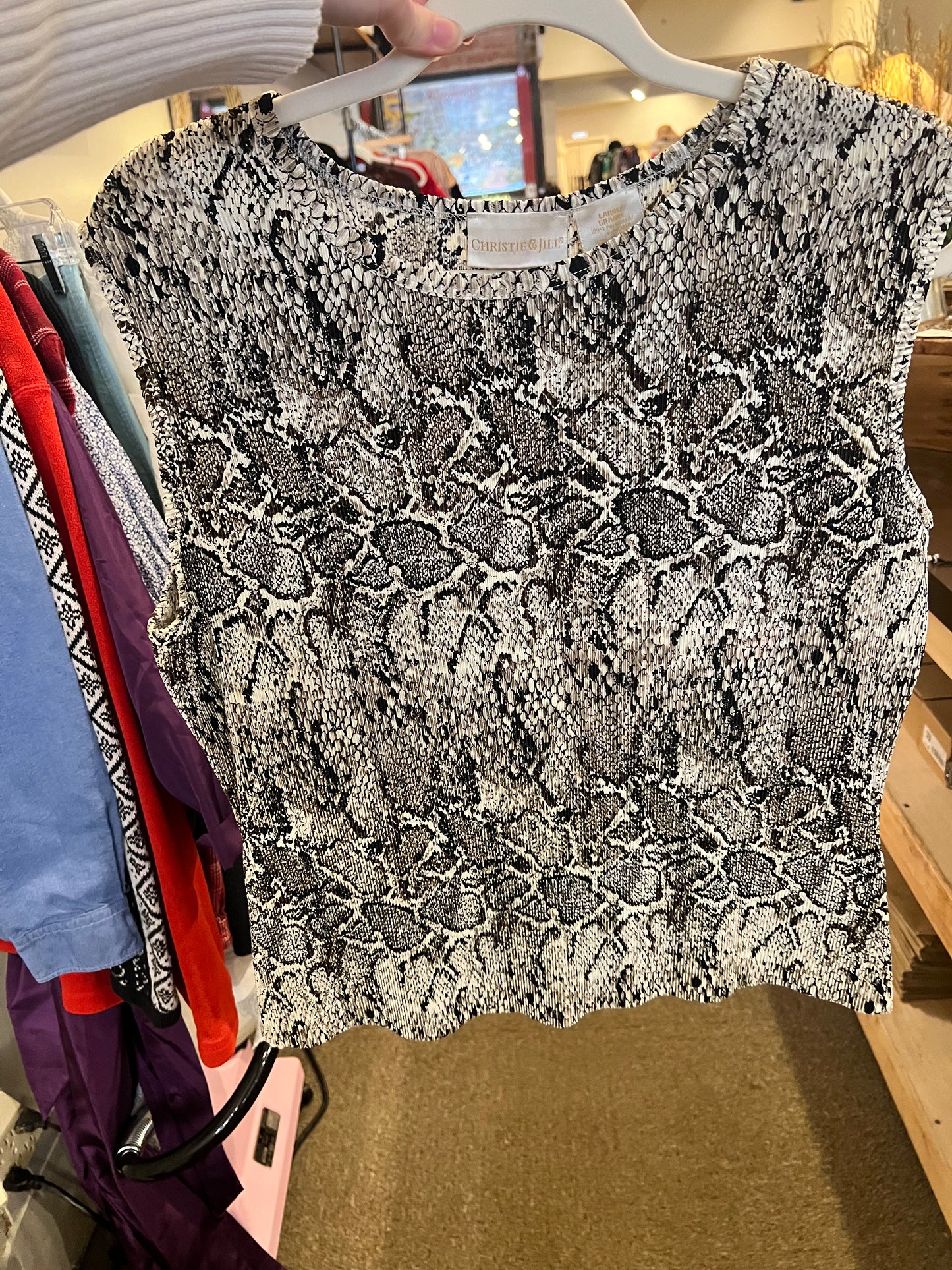 90s Christie & Jill Snake Print Tank Top