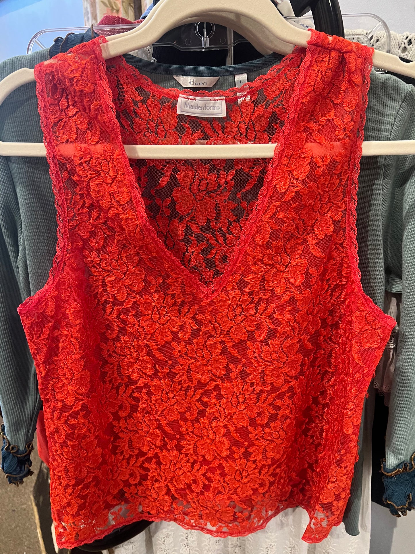 80s Maiden Form Lace Tank Top