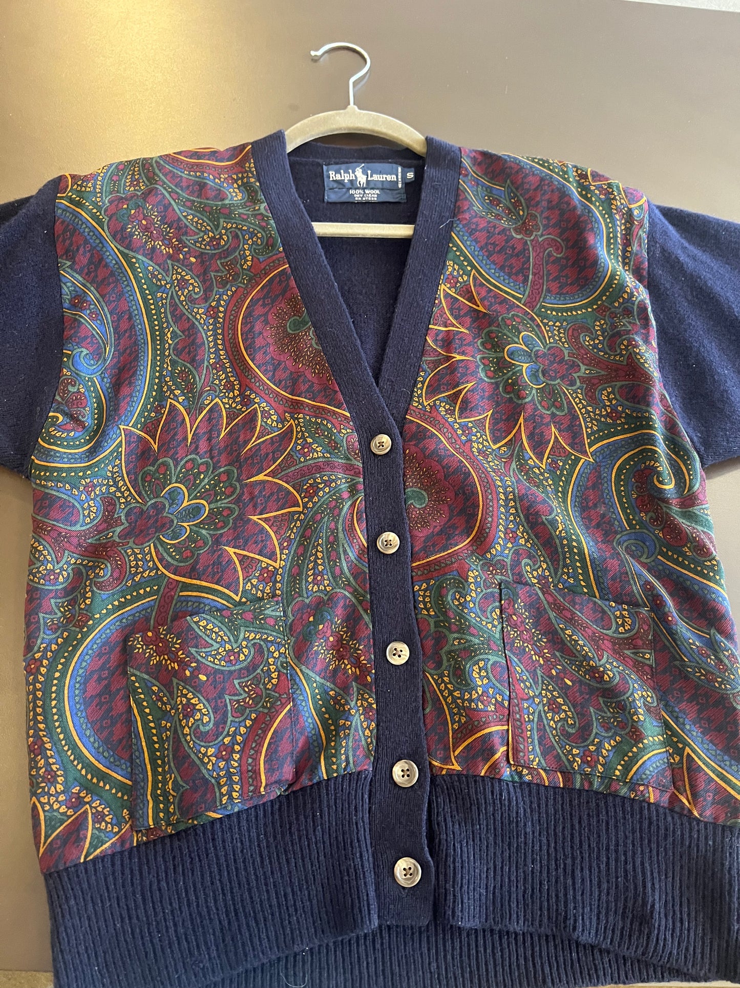 80s/90s Ralph Lauren Wool Paisley Cardigan