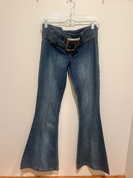 2000s Mudd Jeans w/ Silver Buckle Belt