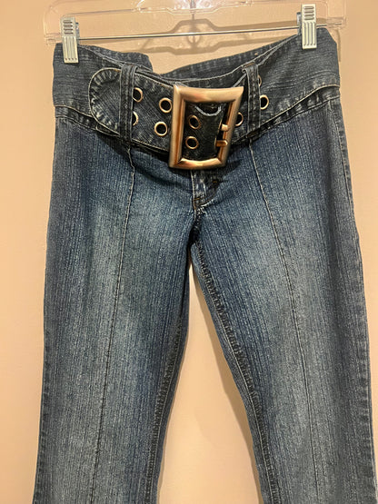 2000s Mudd Jeans w/ Silver Buckle Belt
