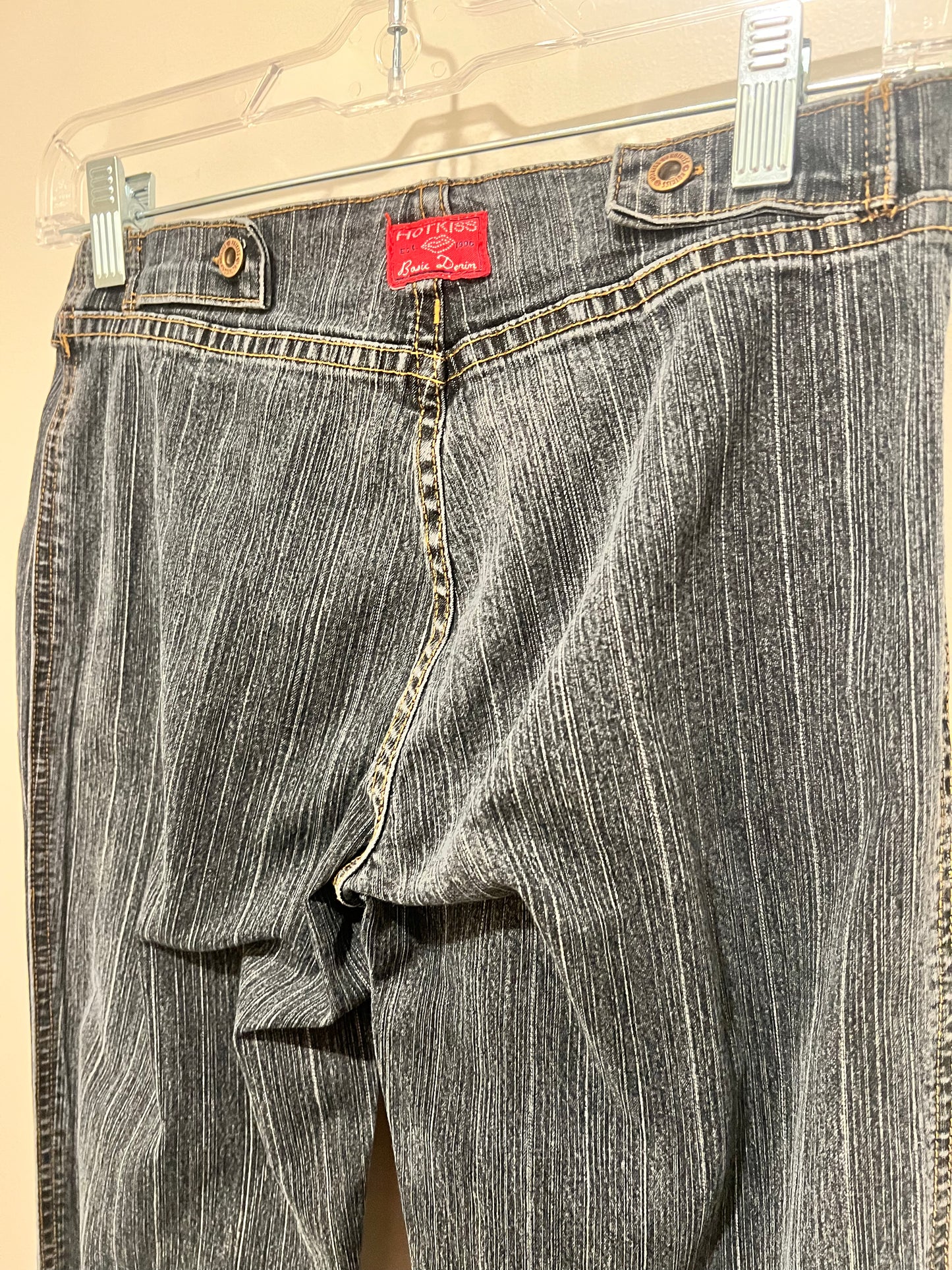 2000s Hot Kiss Stripe Jeans w/ Built in Belt