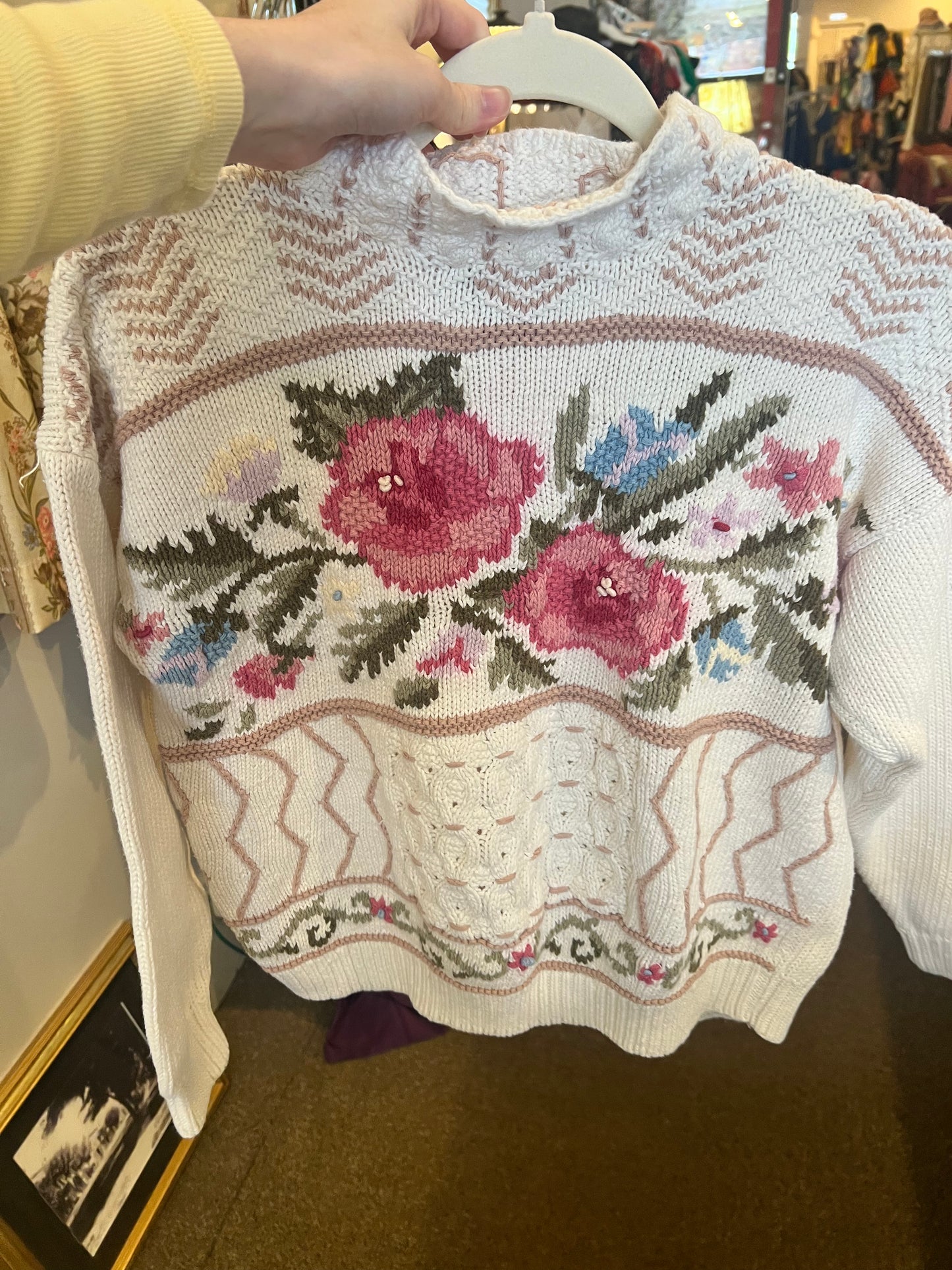 1990s Beldoch Popper Floral Sweater