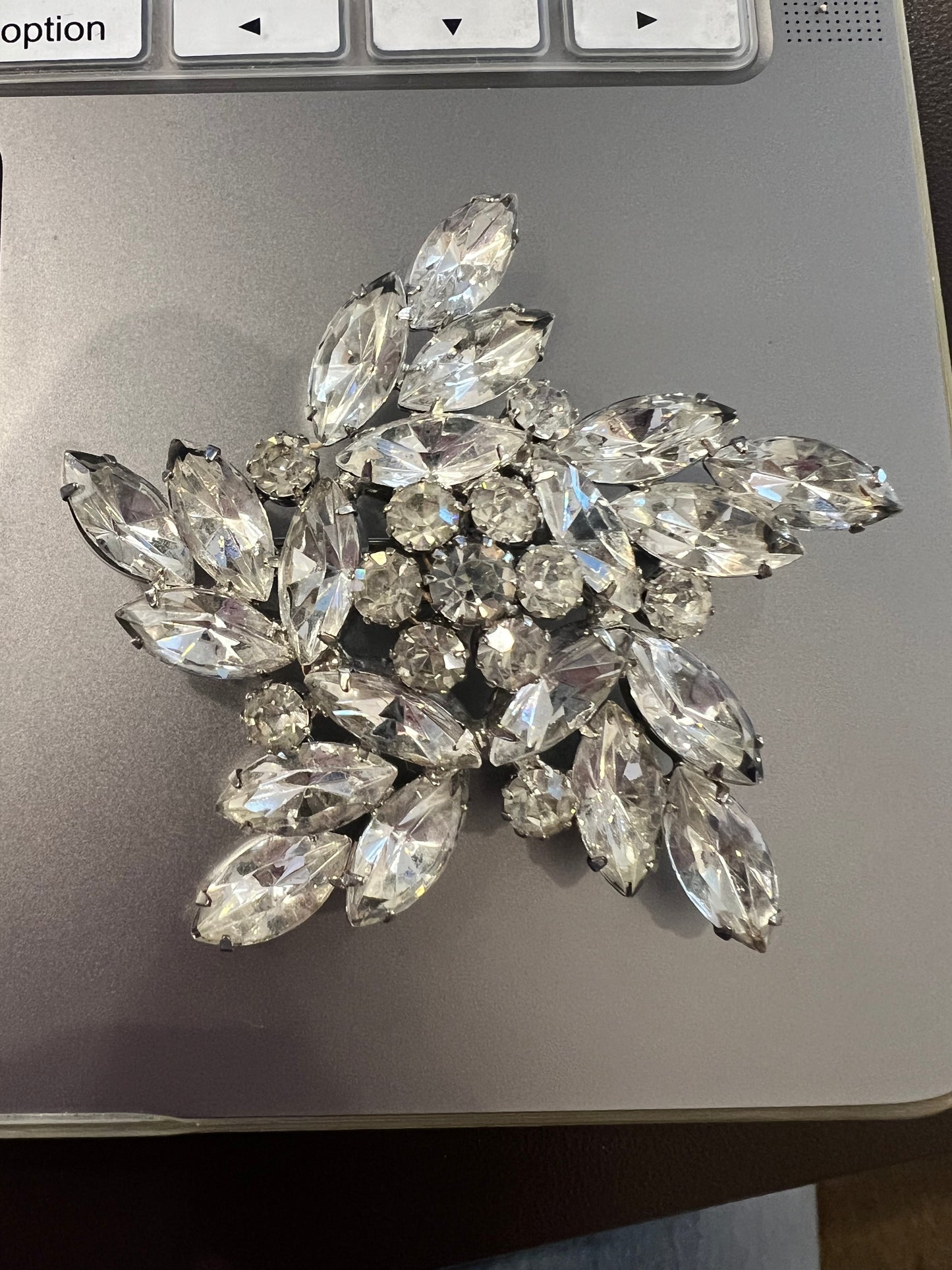 Vintage Cluster Crystal Rhinestone Brooch